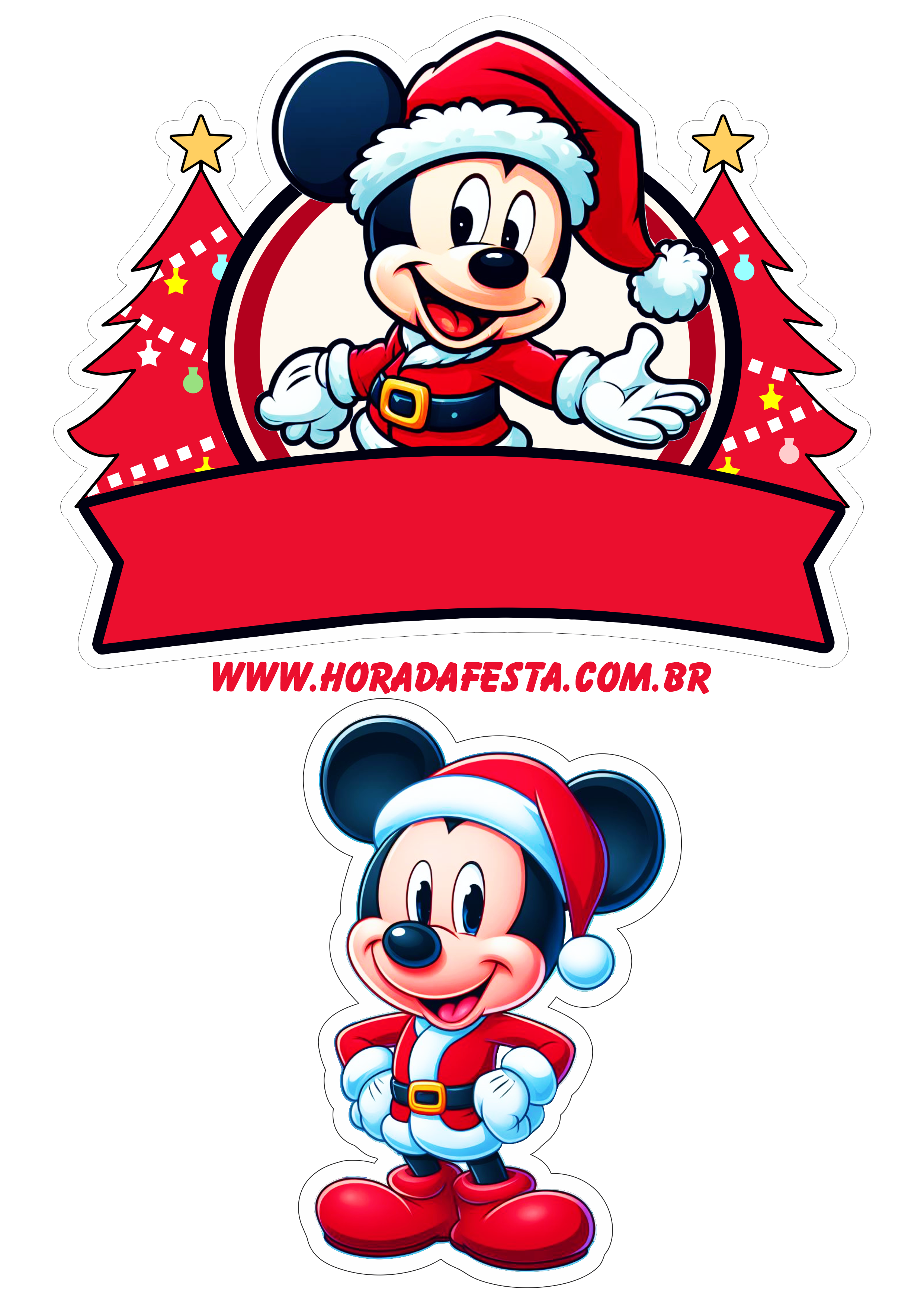 Mickey mouse topo de bolo para baixar decoração de natal faça a sua festa centro de mesa png