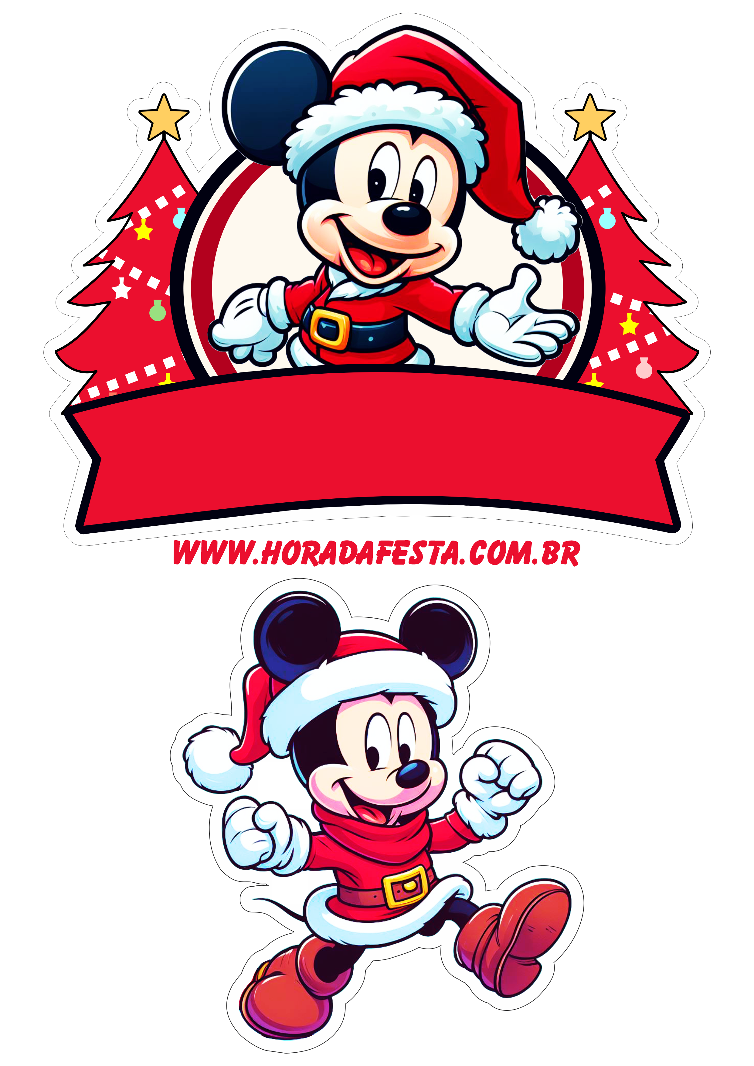 Mickey mouse topo de bolo para baixar decoração de natal faça a sua festa artesanato png