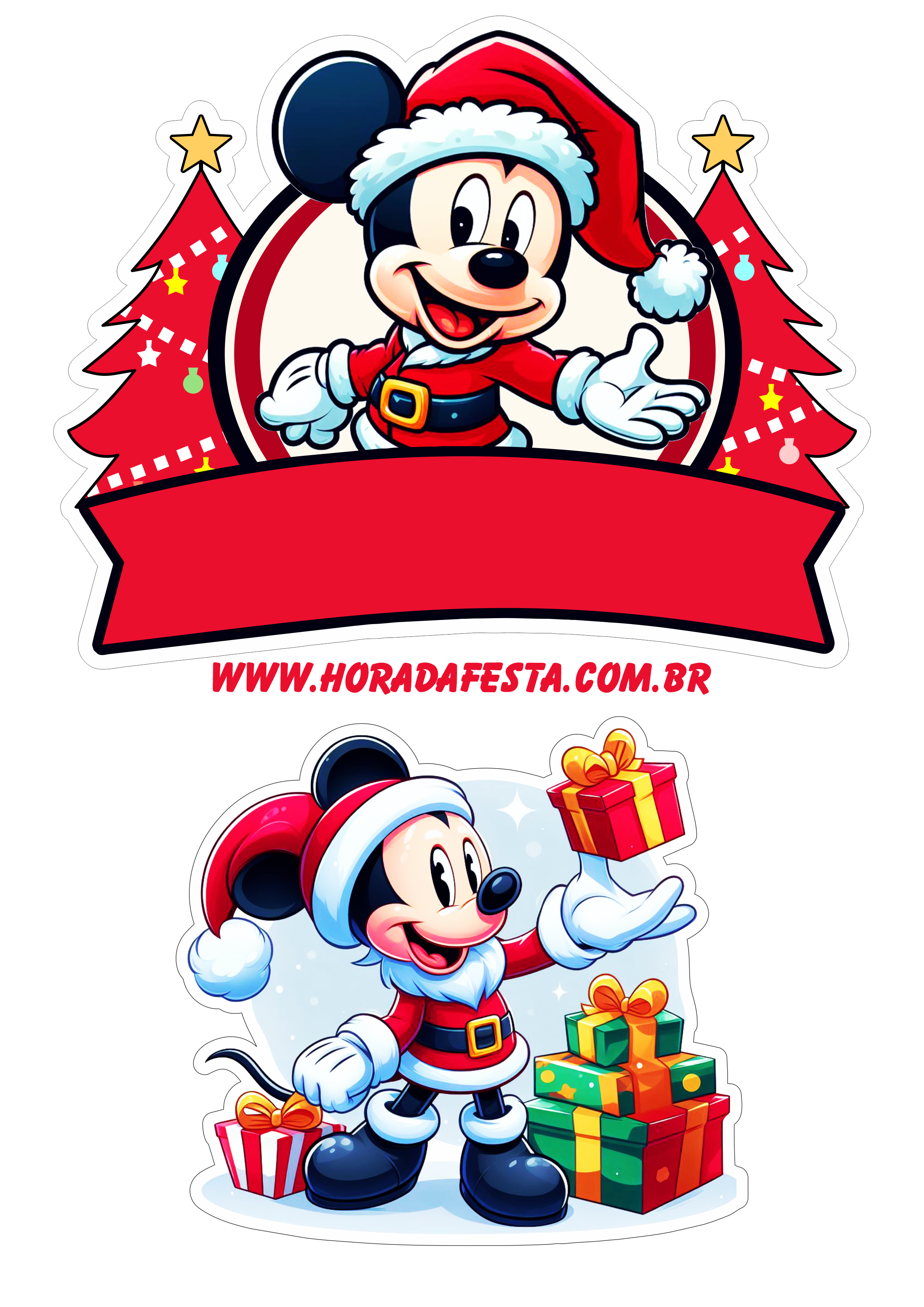 Mickey mouse topo de bolo para baixar decoração de natal faça a sua festa artigos personalizados png