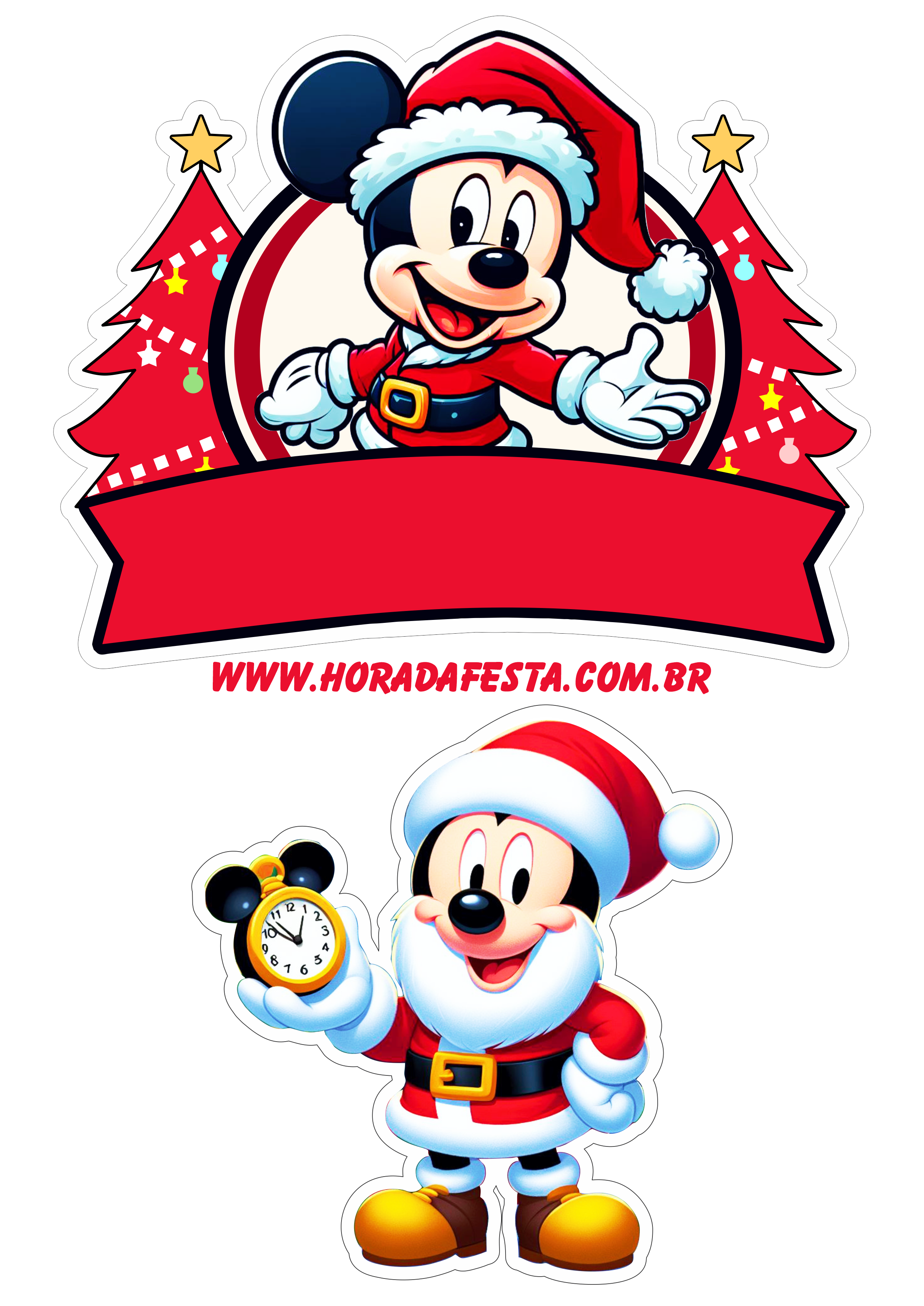 Mickey mouse topo de bolo para baixar decoração de natal faça a sua festa artigos de papelaria png