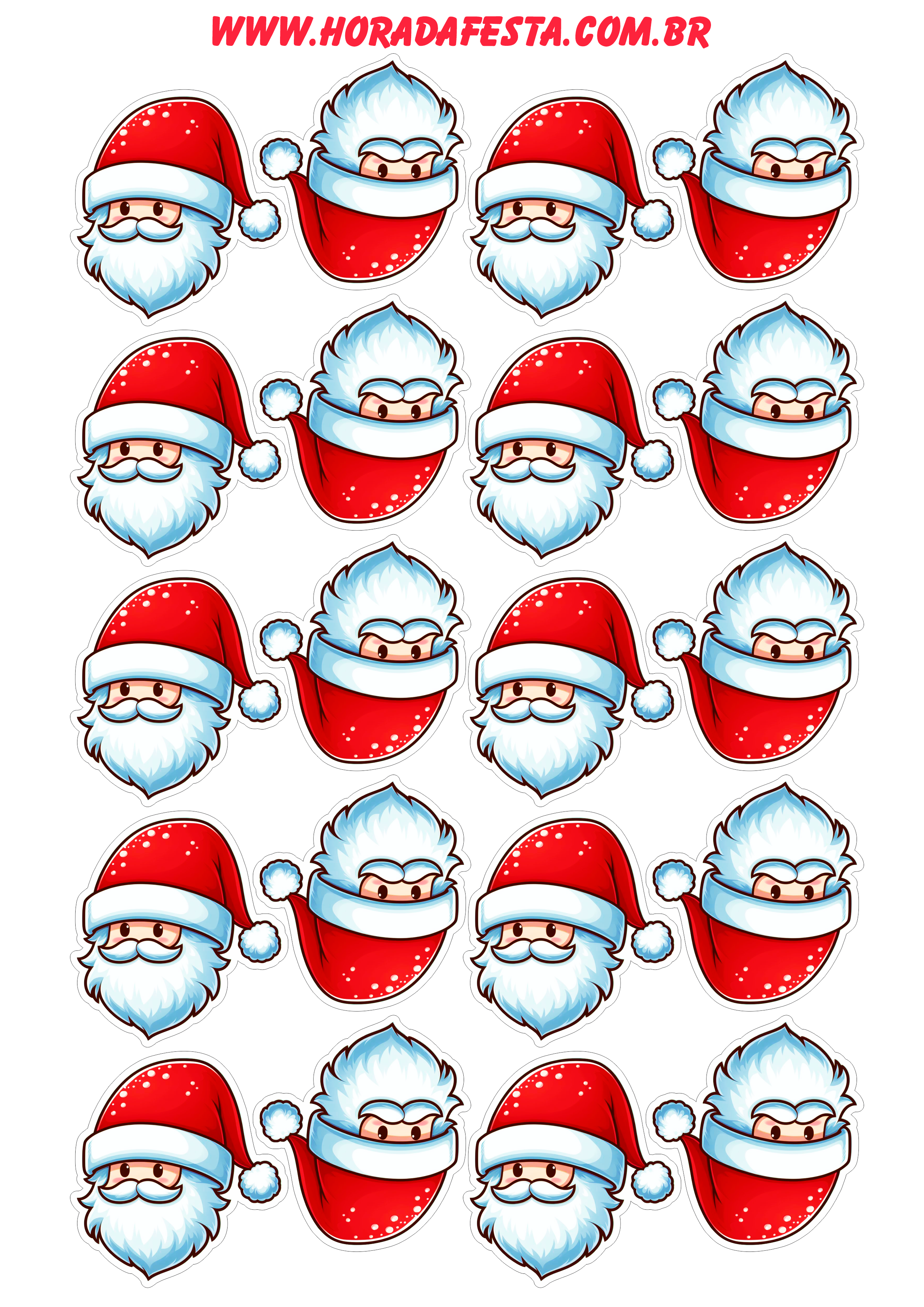 Decoração de natal adesivos para imprimir Papai Noel stickers desenho png