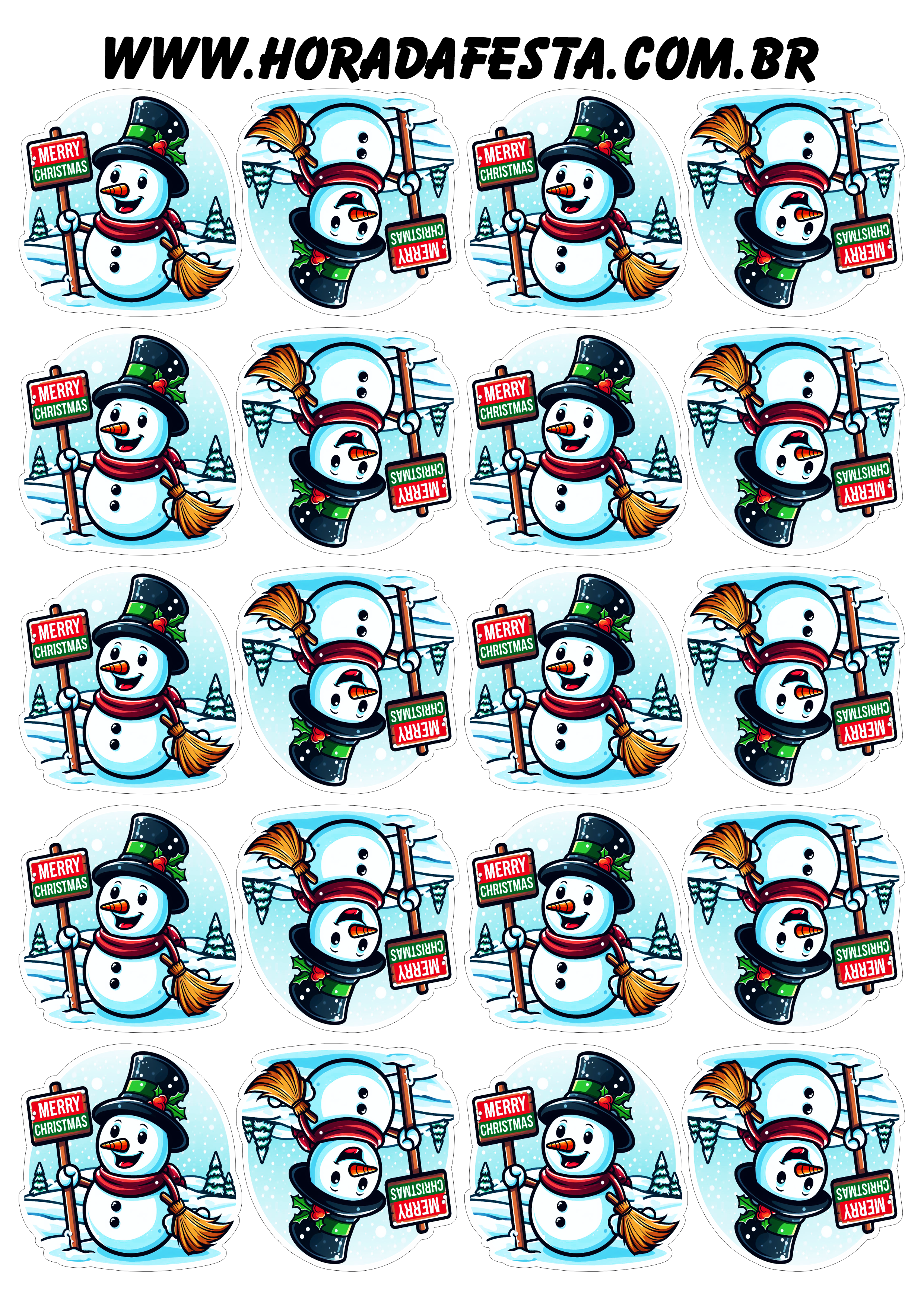 Decoração de natal adesivos para imprimir boneco de neve com contorno para recorte artigos de festa merry christmas tags png