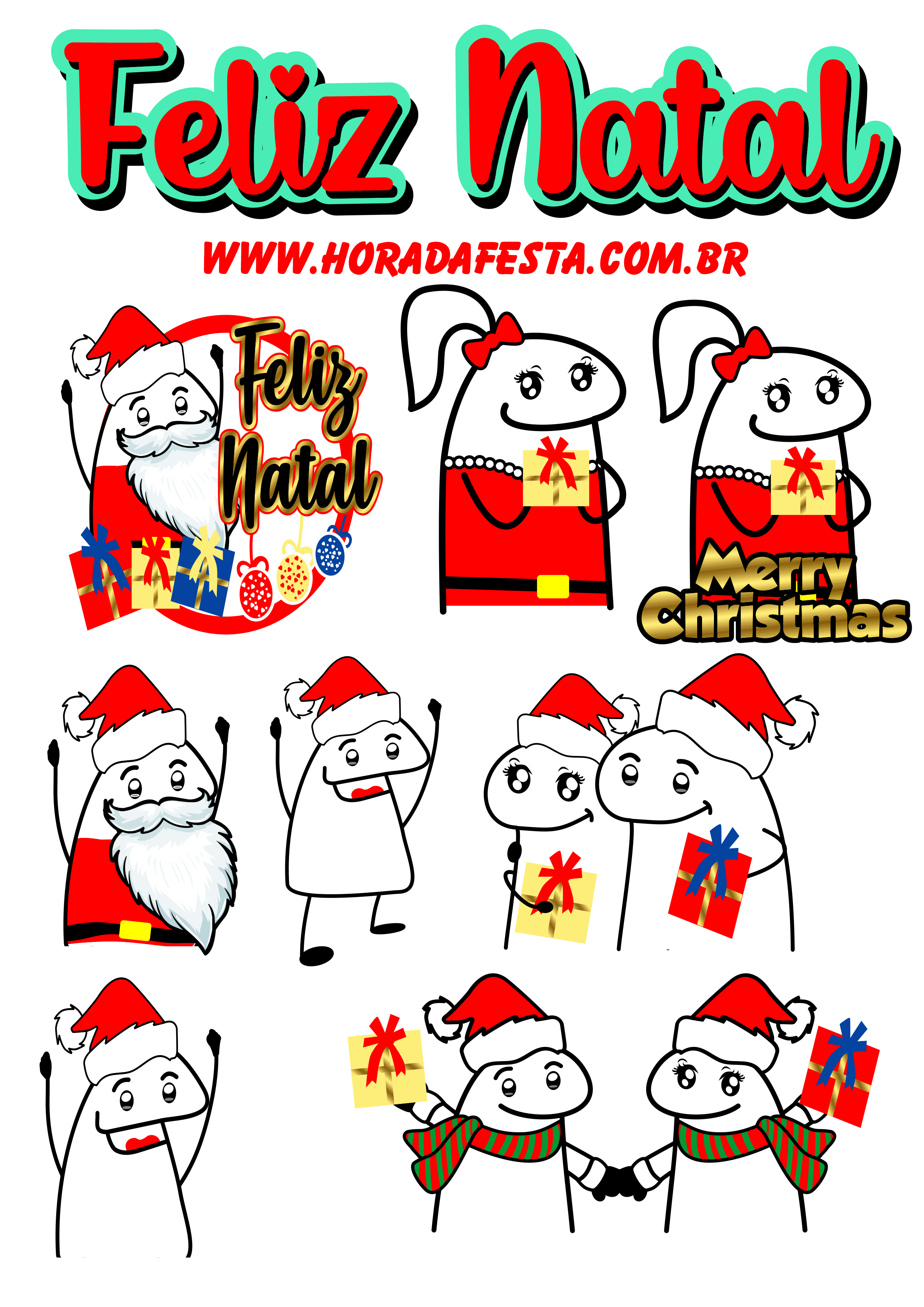 Feliz Natal figurinhas engraçadas para whatsapp flork of cows presente merry christmas papai noel boas festas png
