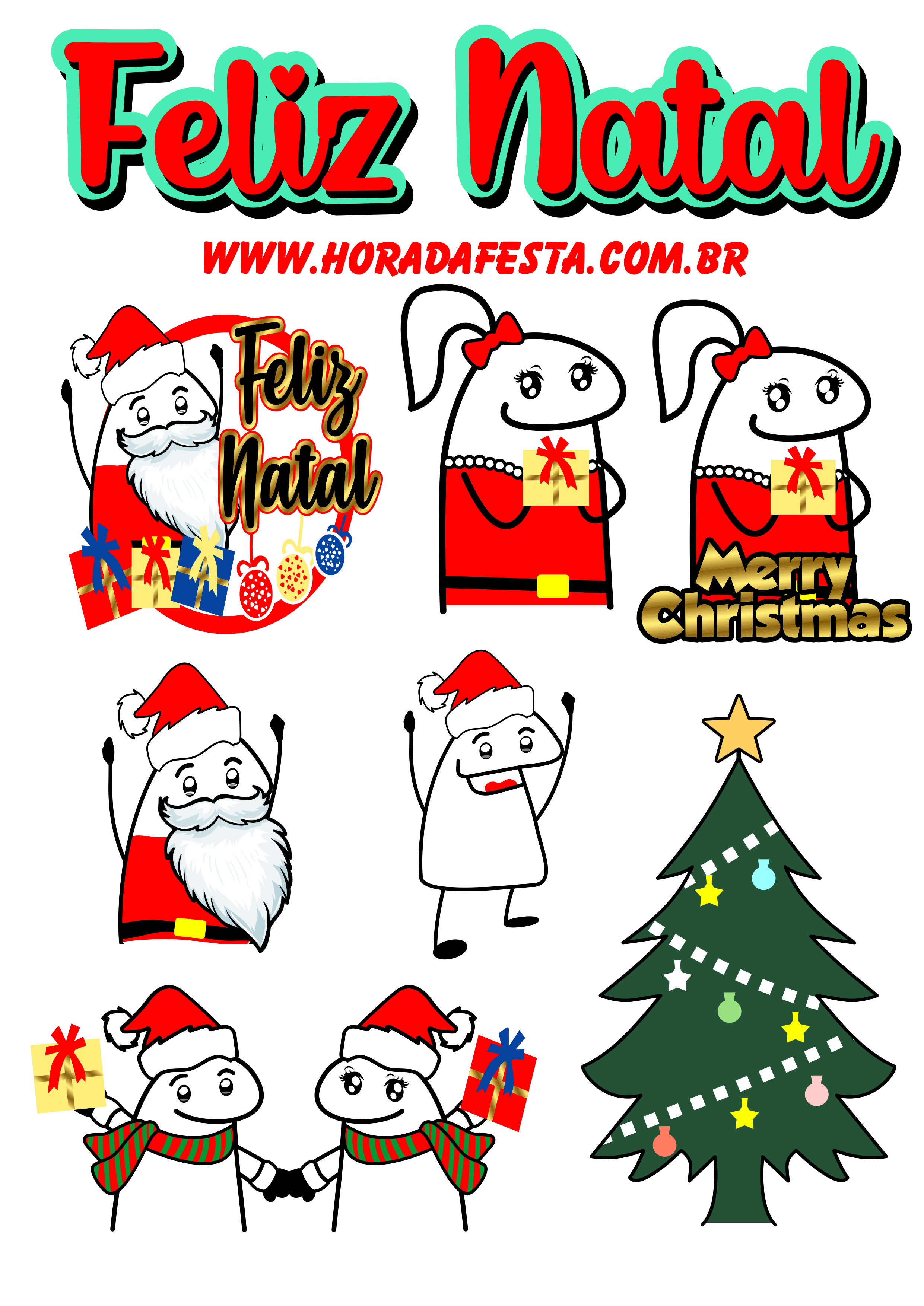 Feliz Natal figurinhas engraçadas para whatsapp flork of cows presente merry christmas papai noel boas festas árvore de natal png