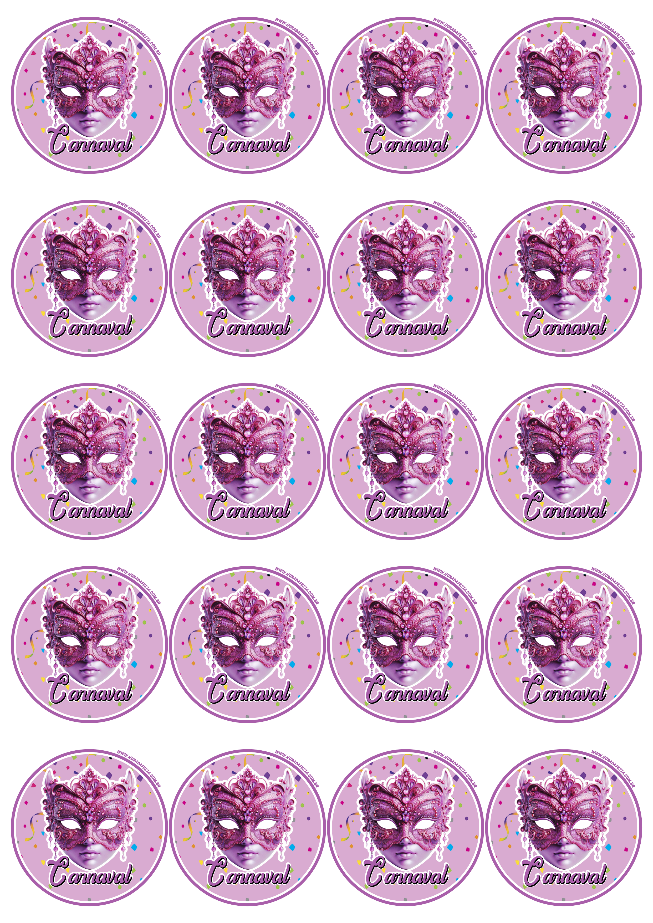 Carnaval 2024 adesivo lilás brilhante redondo tag sticker 20 imagens png