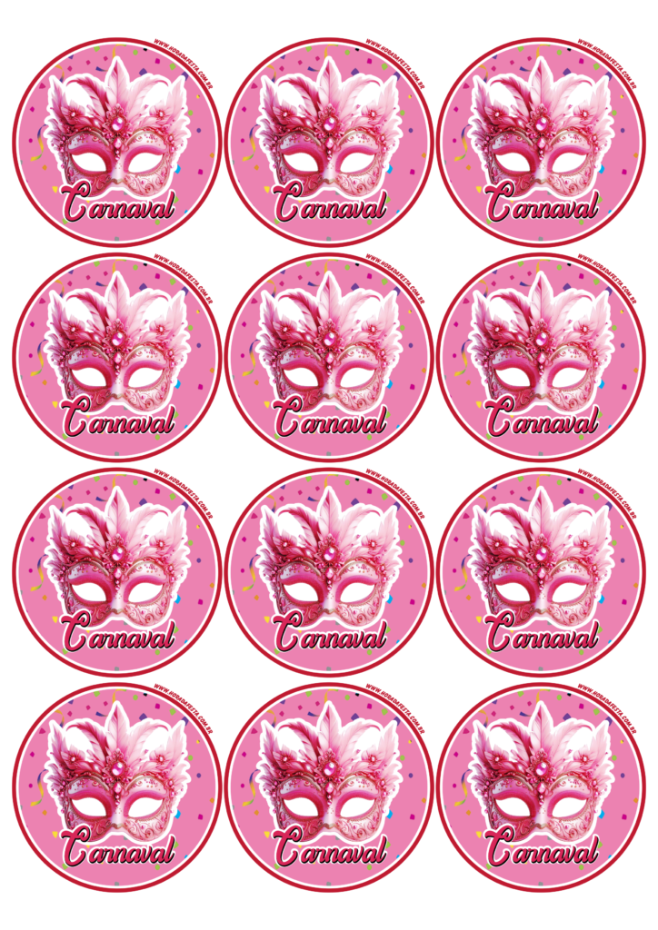 Carnaval 2024 adesivo rosa brilhante redondo tag sticker 15 imagens png