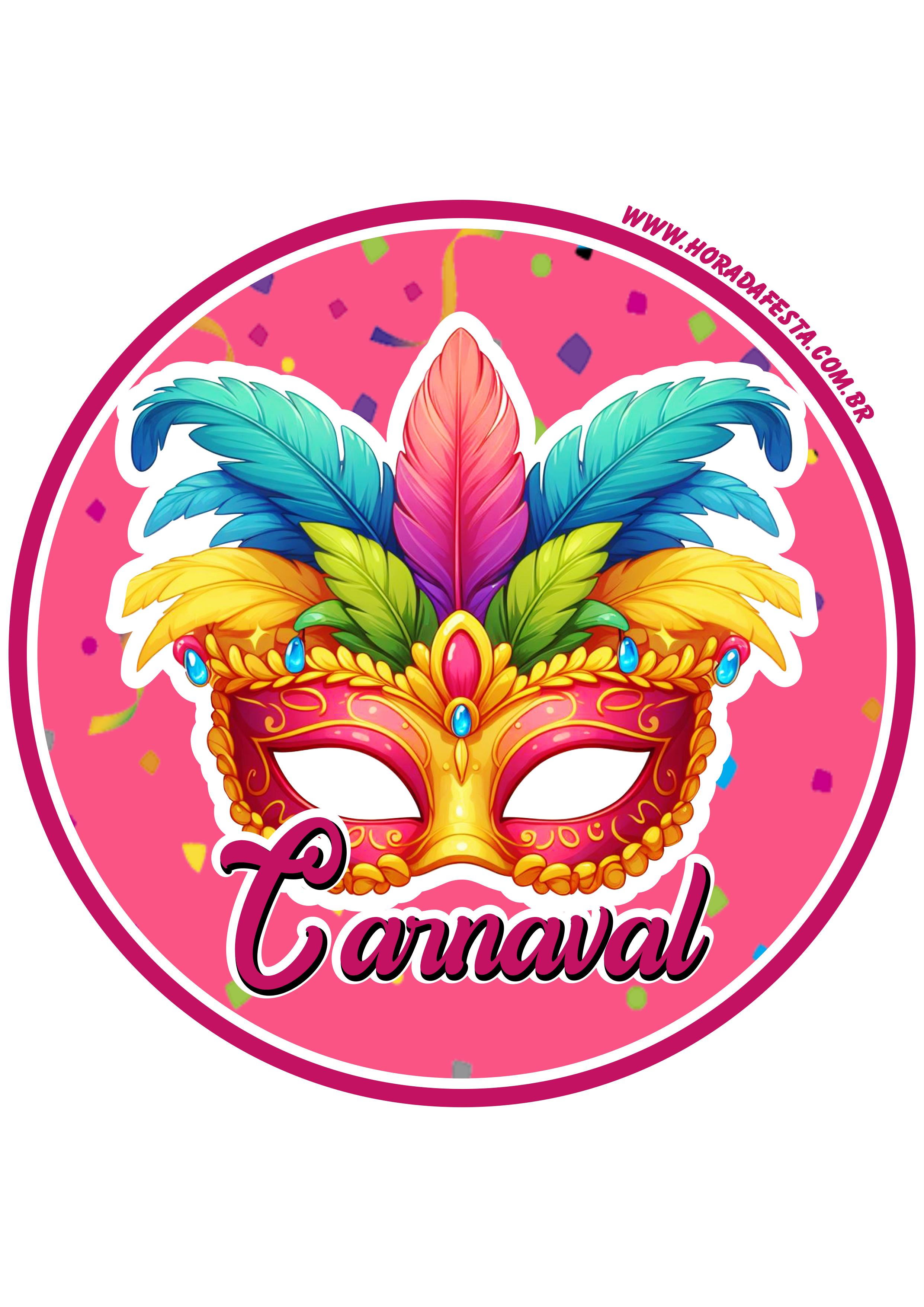 Carnaval 2024 adesivo colorido brilhante redondo tag sticker painel png