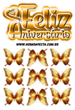 horadafesta-borboletas-douradas-topo-de-bolo-feliz-aniversario