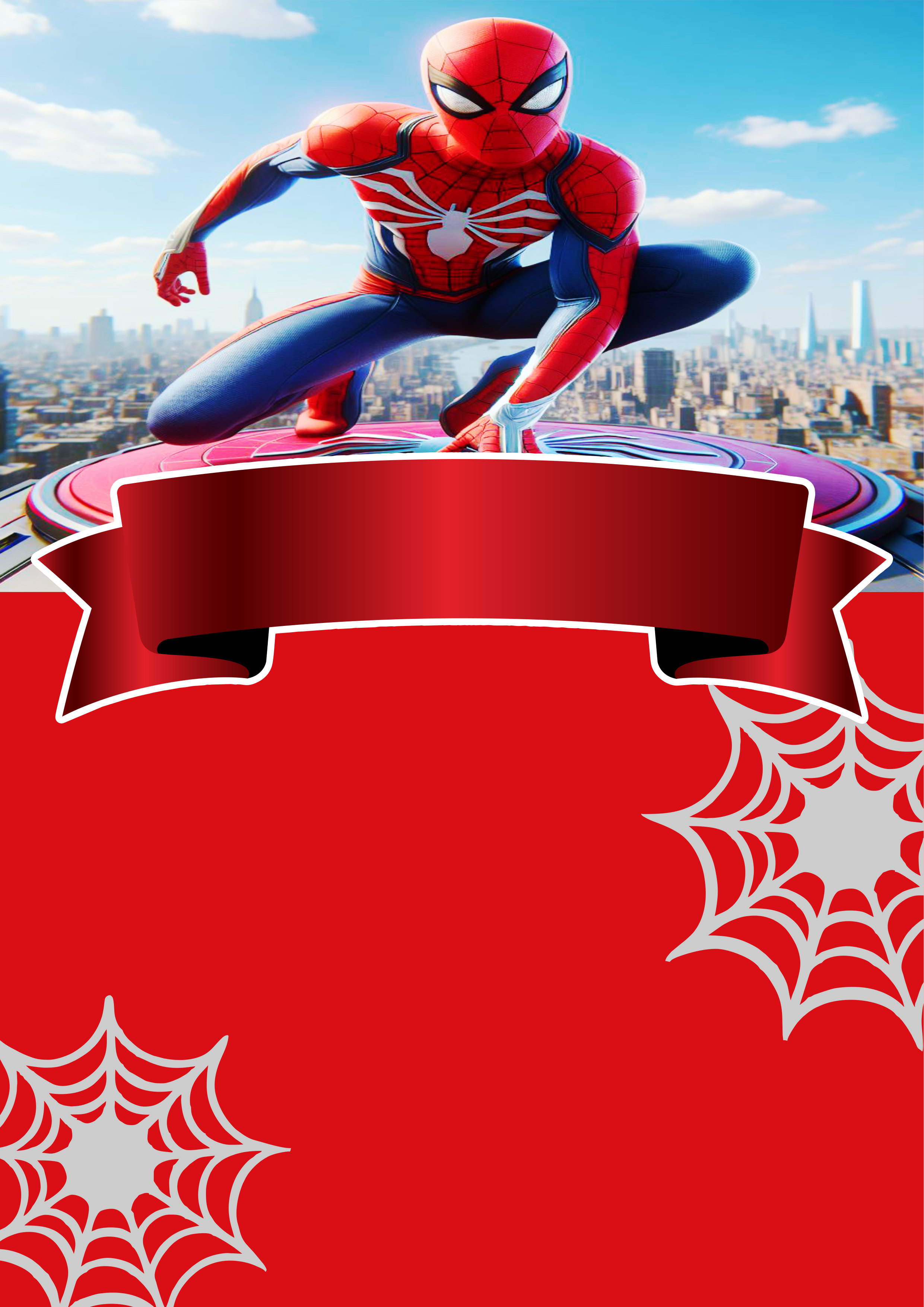 Convite Digital de aniversário para whatsapp Homem-aranha Spider-man png