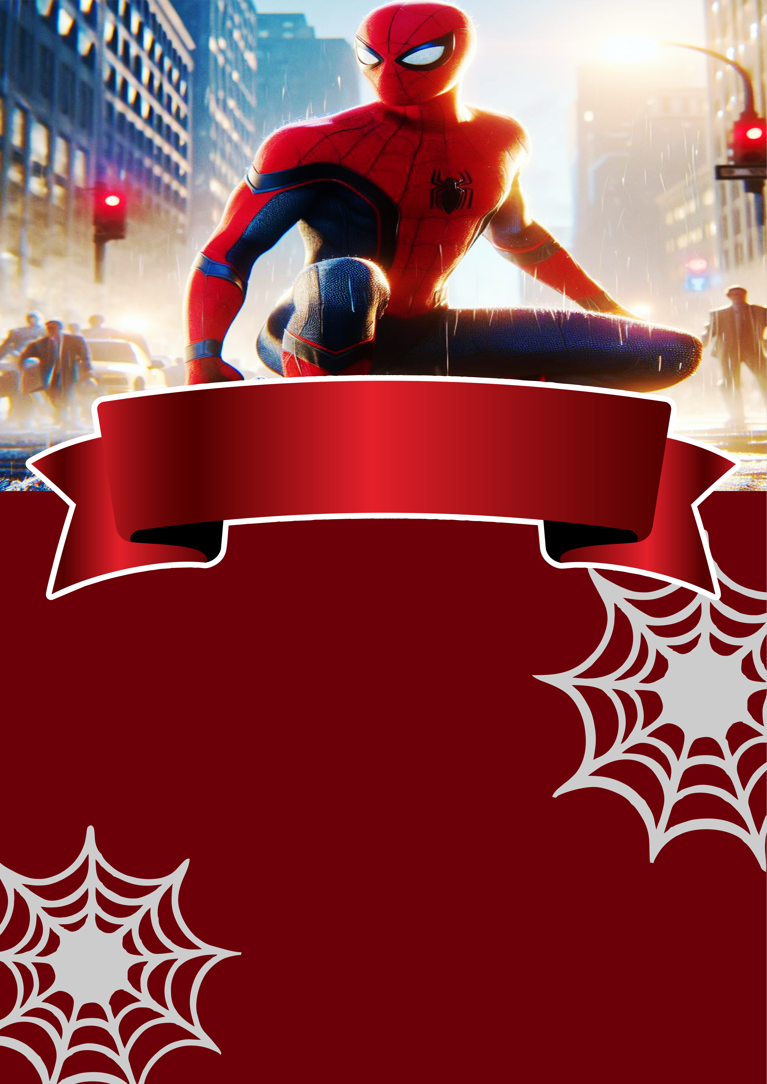 Convite Digital de aniversário para whatsapp Homem-aranha Spider-man super herói png
