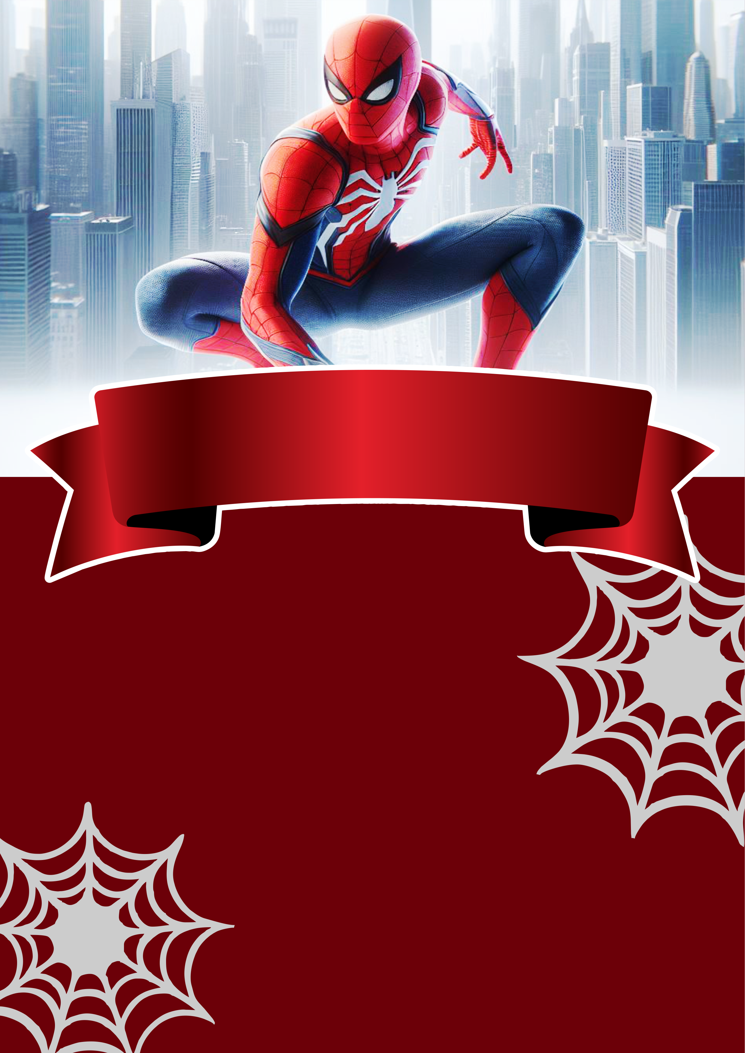 Convite Digital de aniversário para whatsapp Homem-aranha Spider-man super herói Marvel png