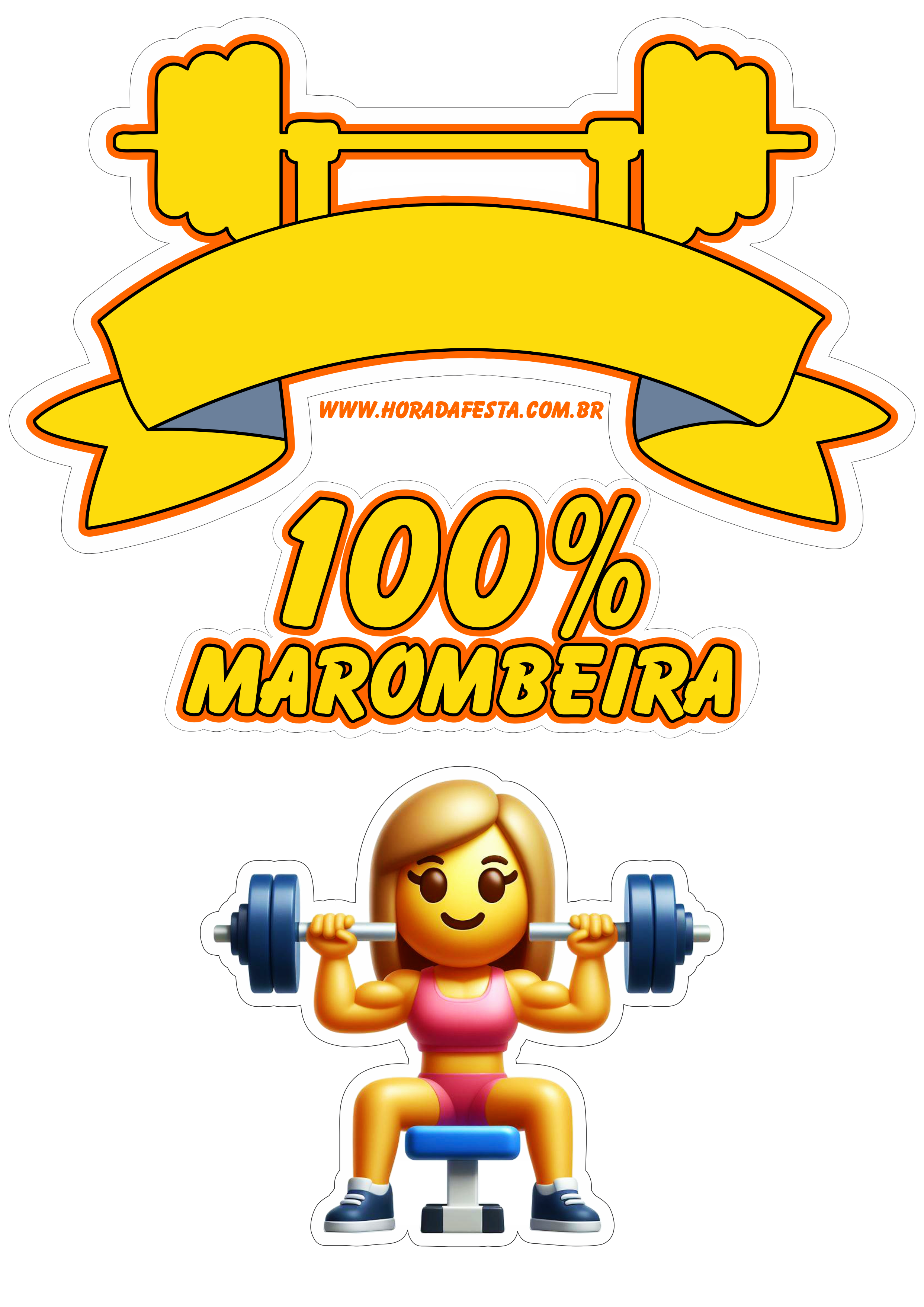 Emoji engraçado musculação topo de bolo grátis marombeira academia treino pesado png