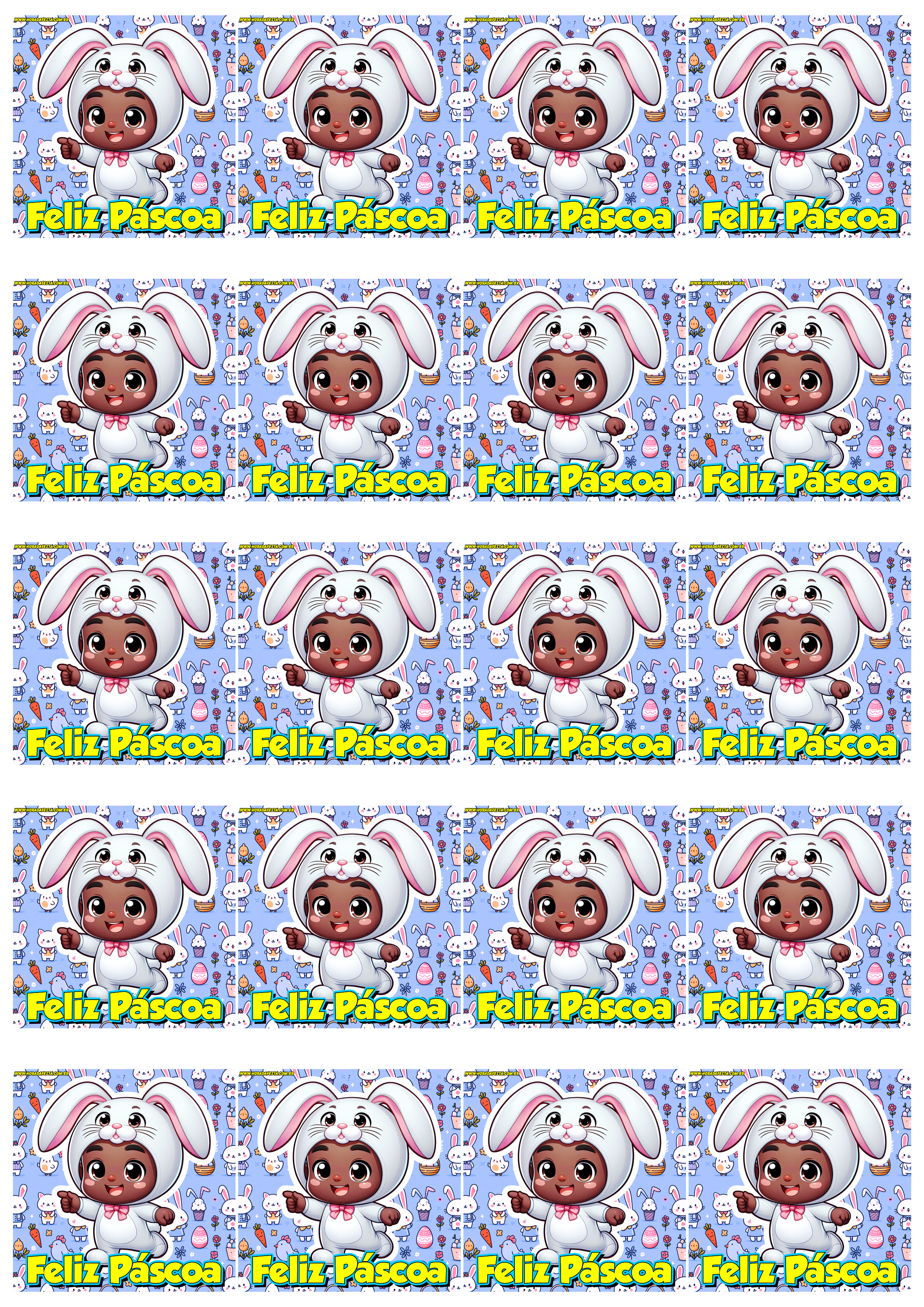 Feliz páscoa adesivo quadrado azul com menino fantasiado de coelhinho tag sticker 20 imagens png