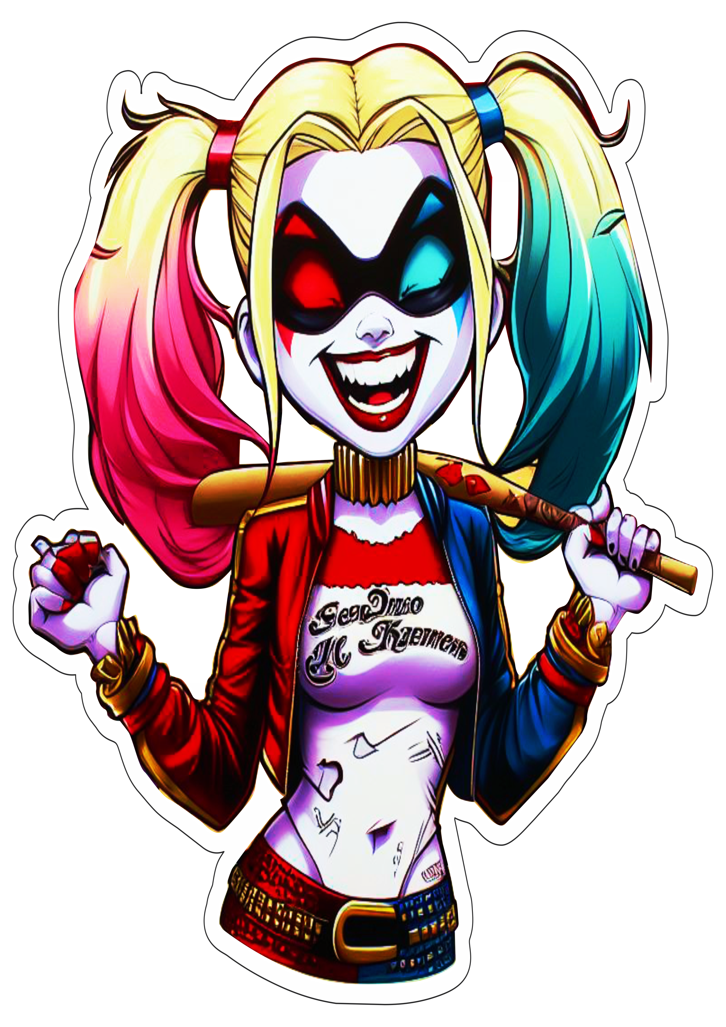 Harley Quinn segurando o bastão png