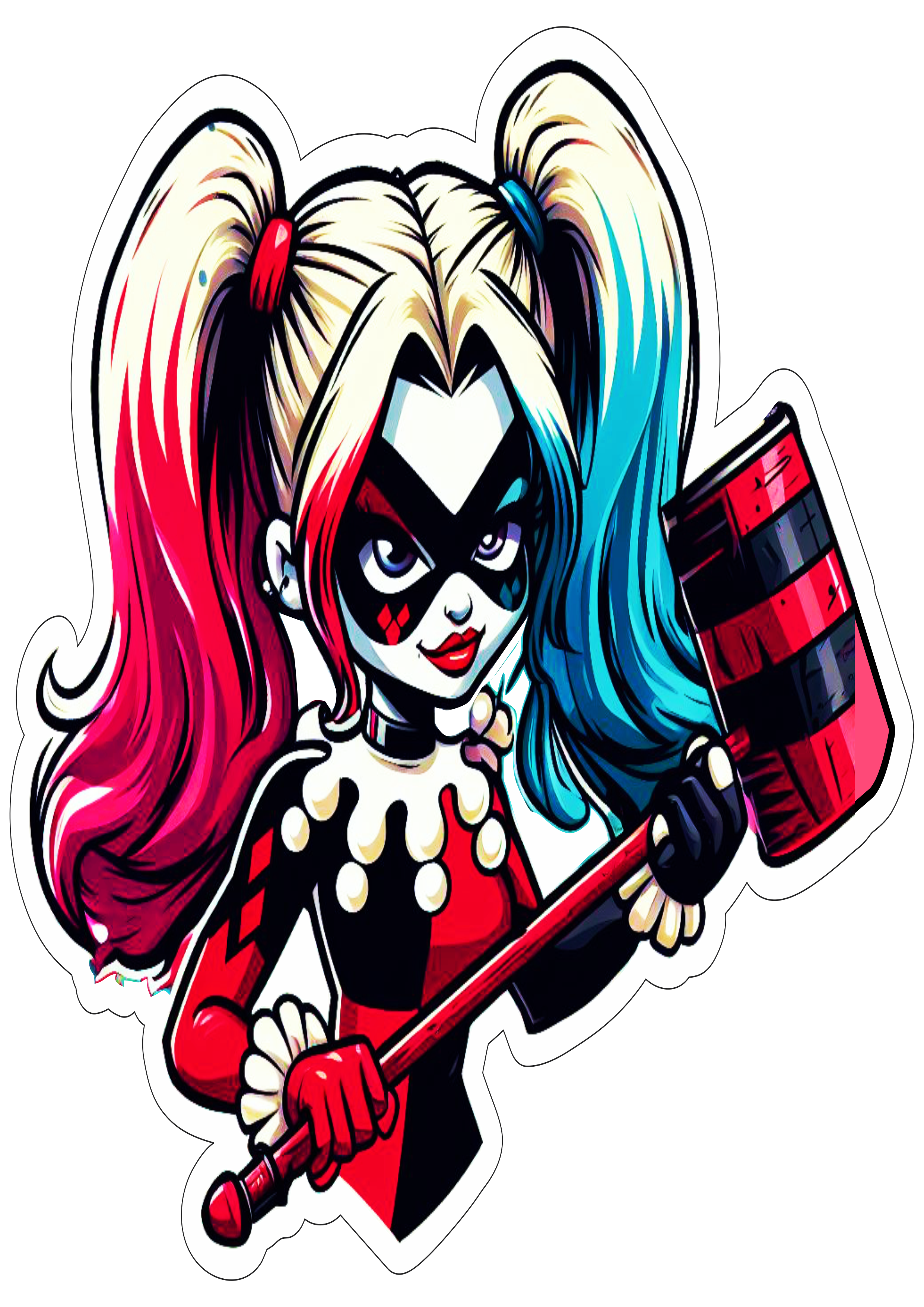 Harley Quinn segurando um martelo png