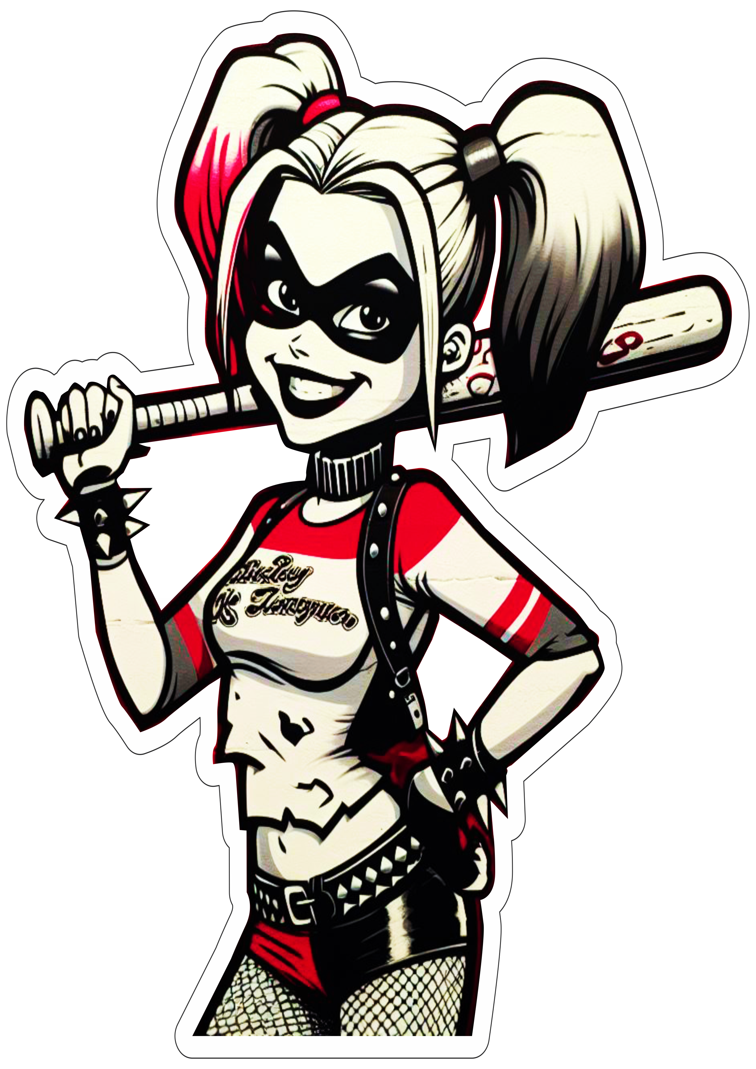 Harley Quinn segurando um bastão desenho png