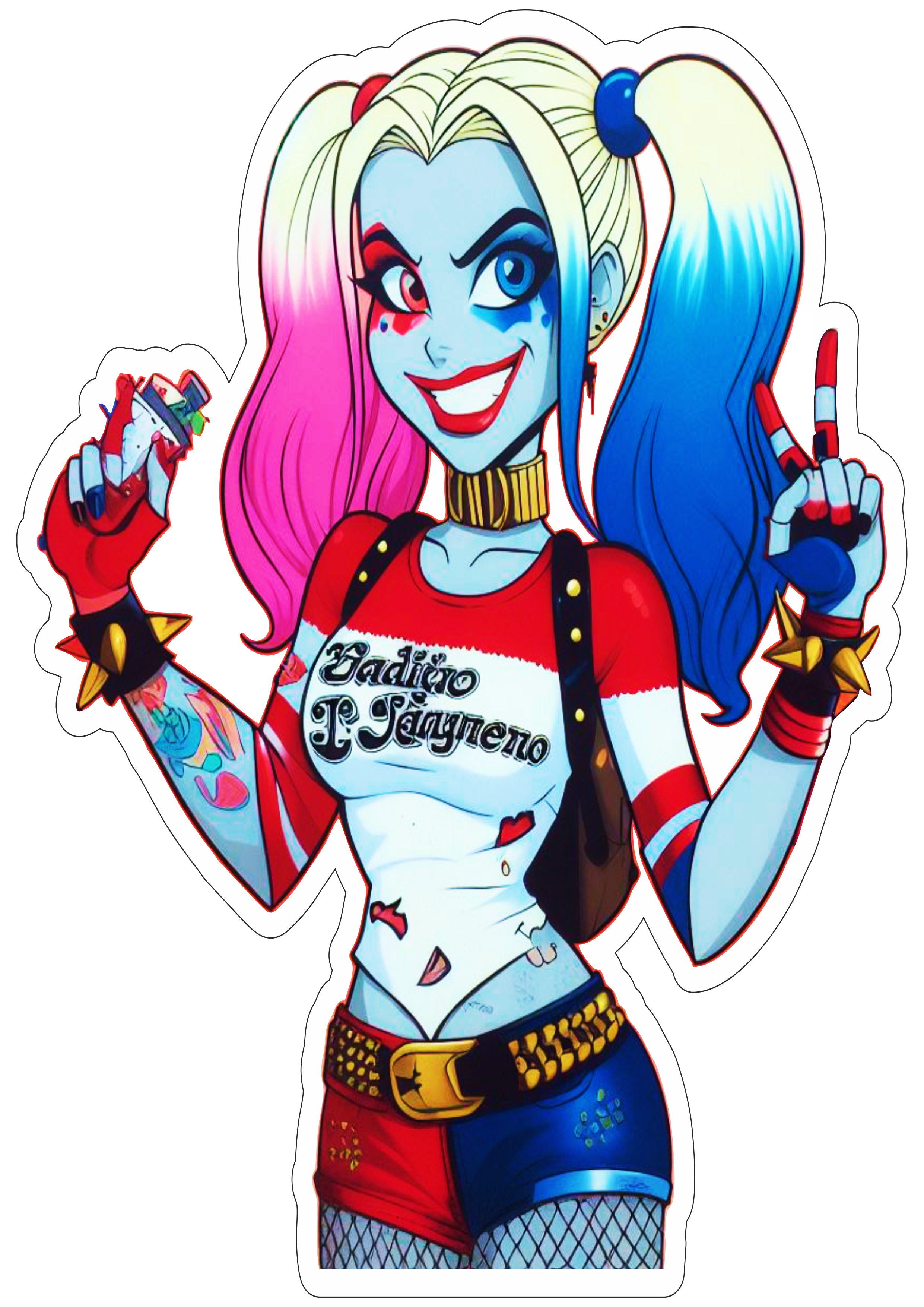 Harley Quinn desenho colorido dc comics png