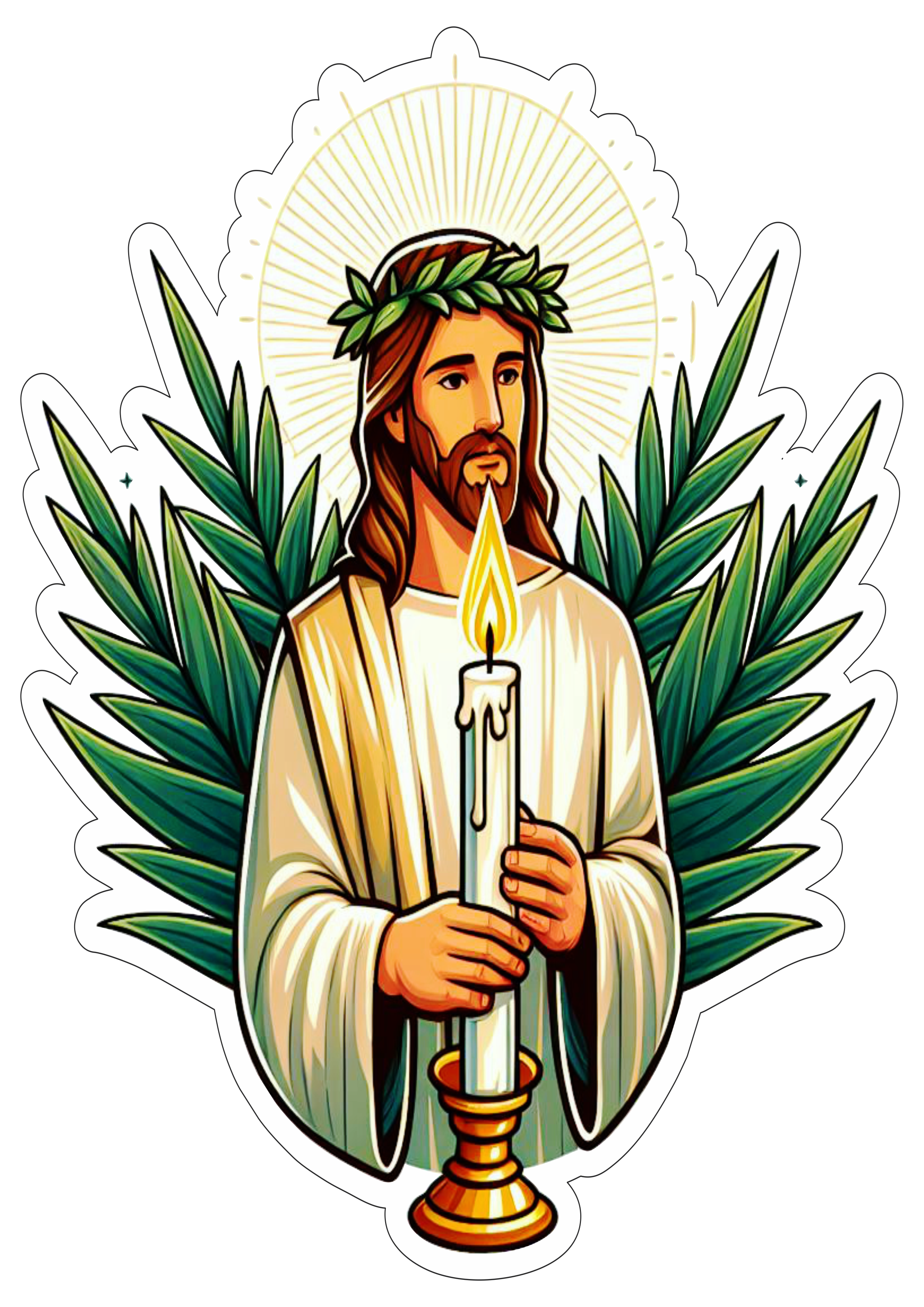Jesus Cristo imagem com fundo transparente com contorno páscoa semana santa quaresma vetor png