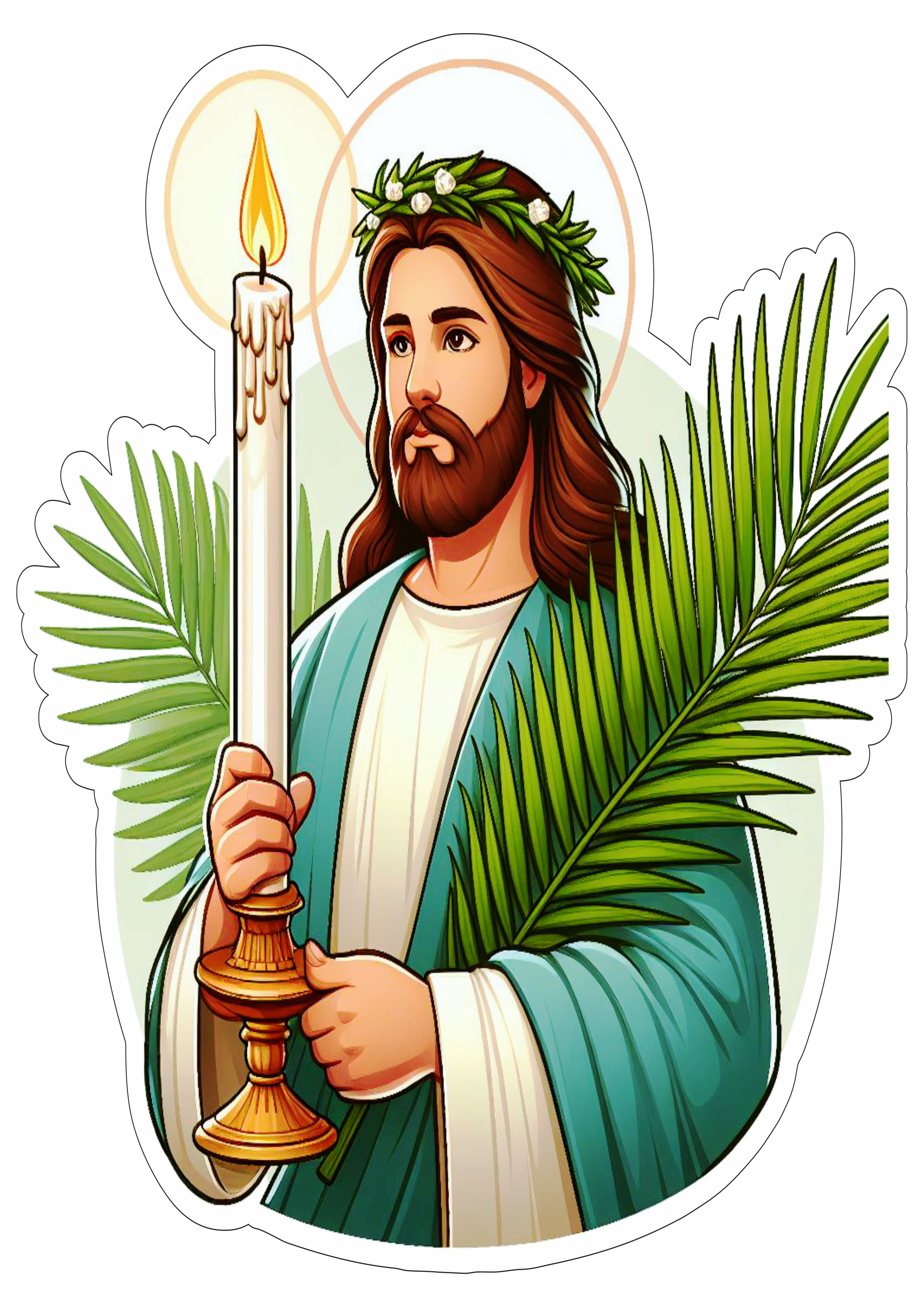 Jesus Cristo imagem com fundo transparente com contorno páscoa semana santa quaresma ilustração png