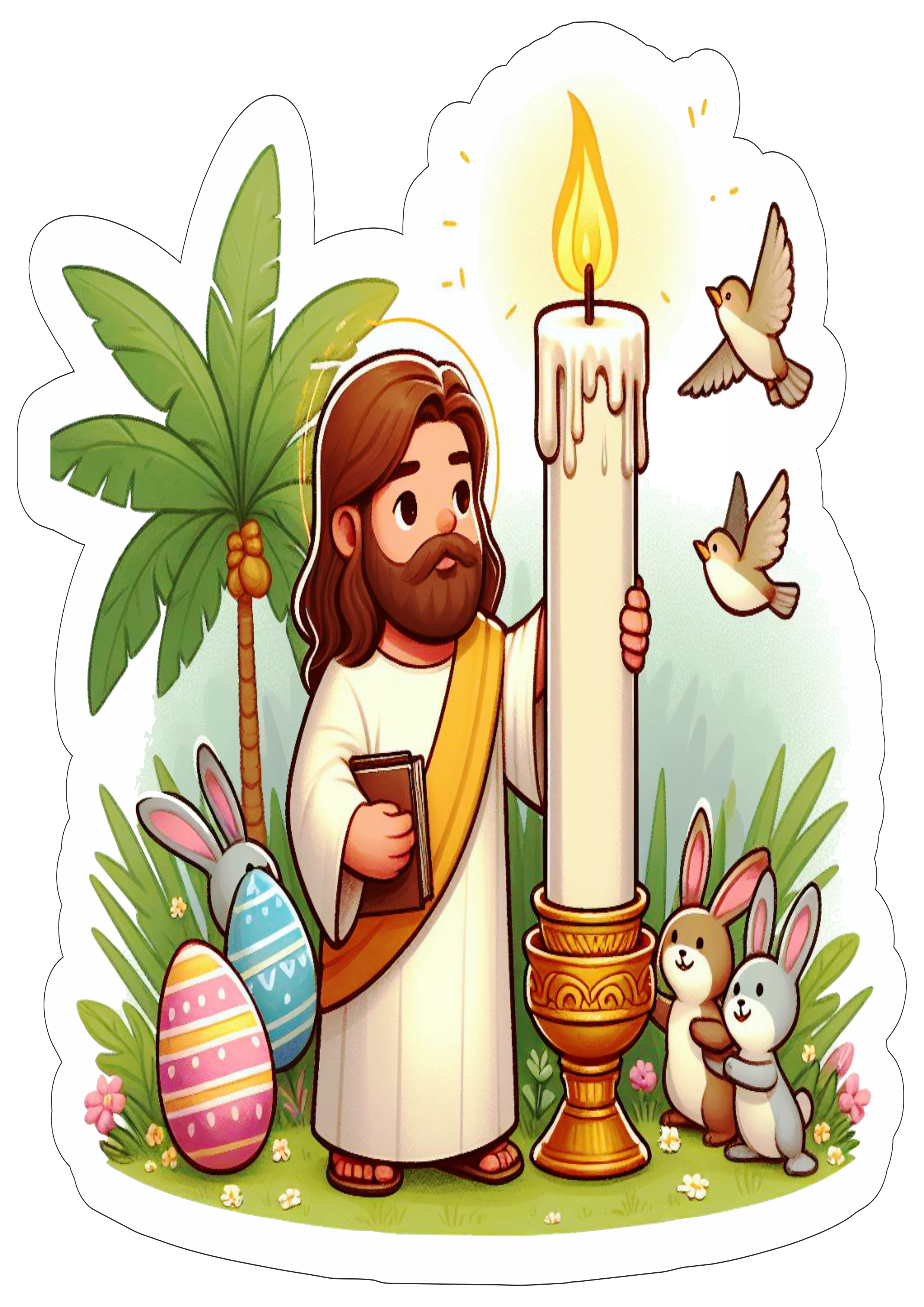 Jesus Cristo imagem com fundo transparente com contorno páscoa semana santa quaresma ilustração desenho png