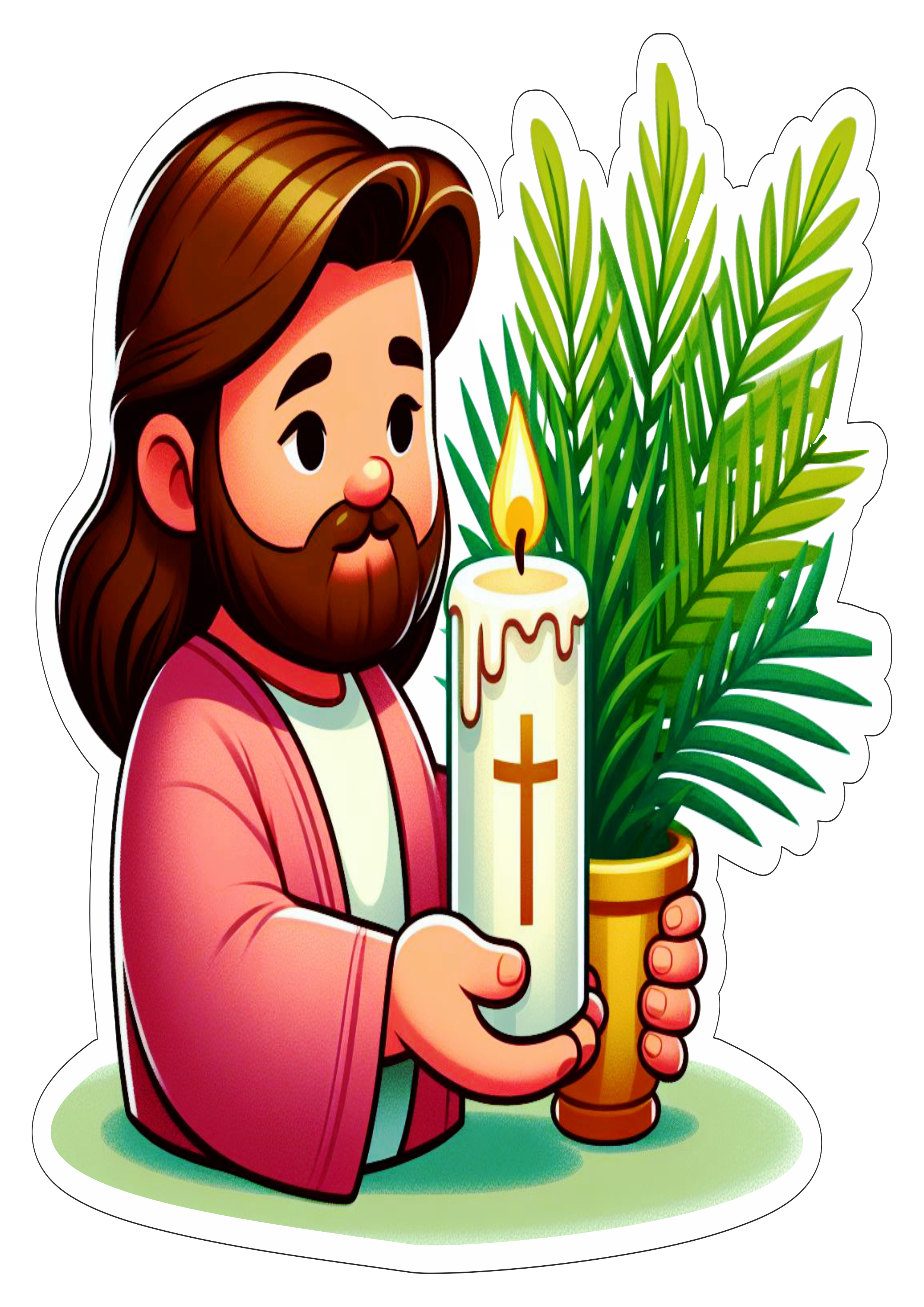Jesus Cristo semana santa símbolos da páscoa quaresma vela ramos png