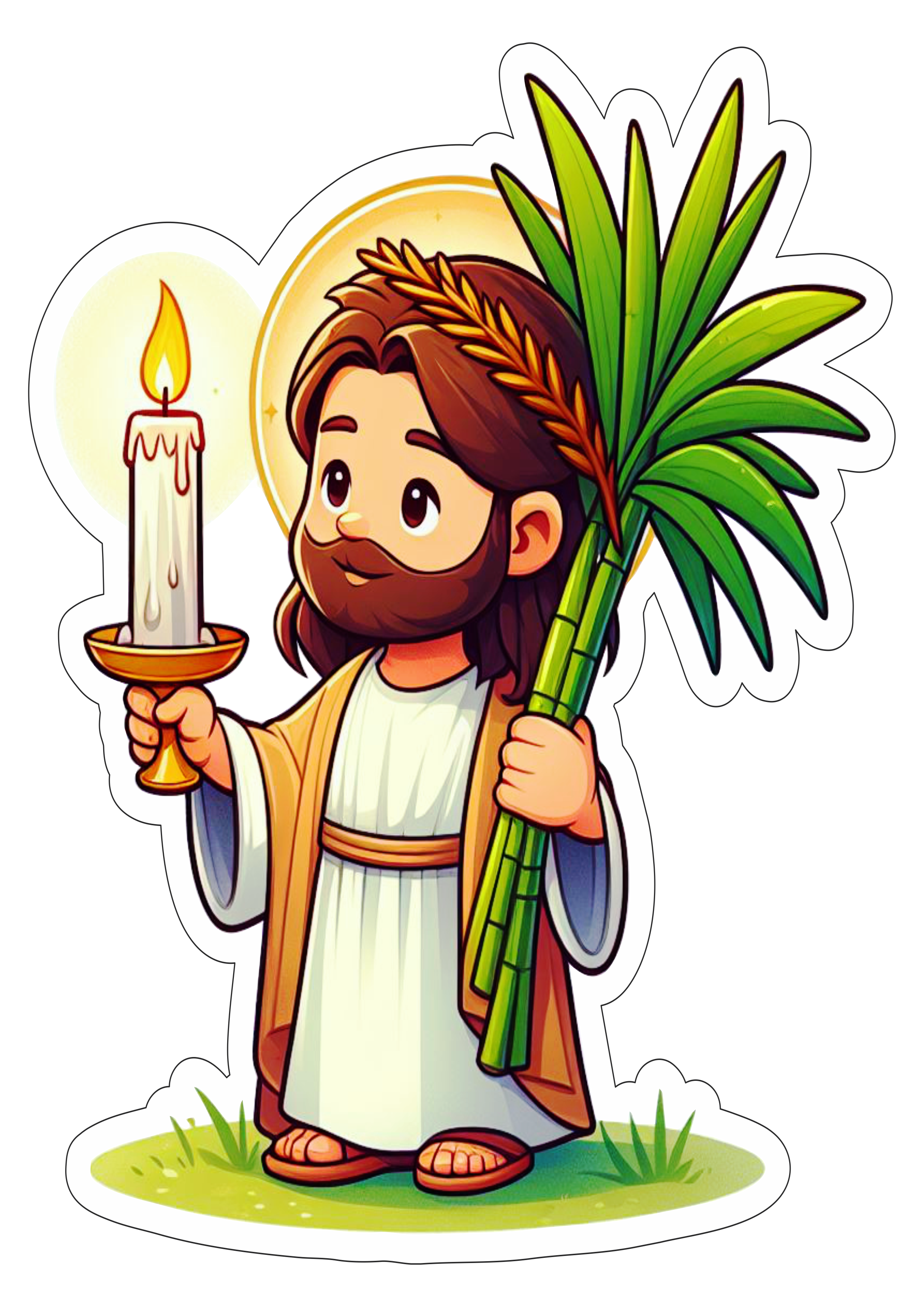 Jesus Cristo semana santa símbolos da páscoa quaresma vela ramos desenho png