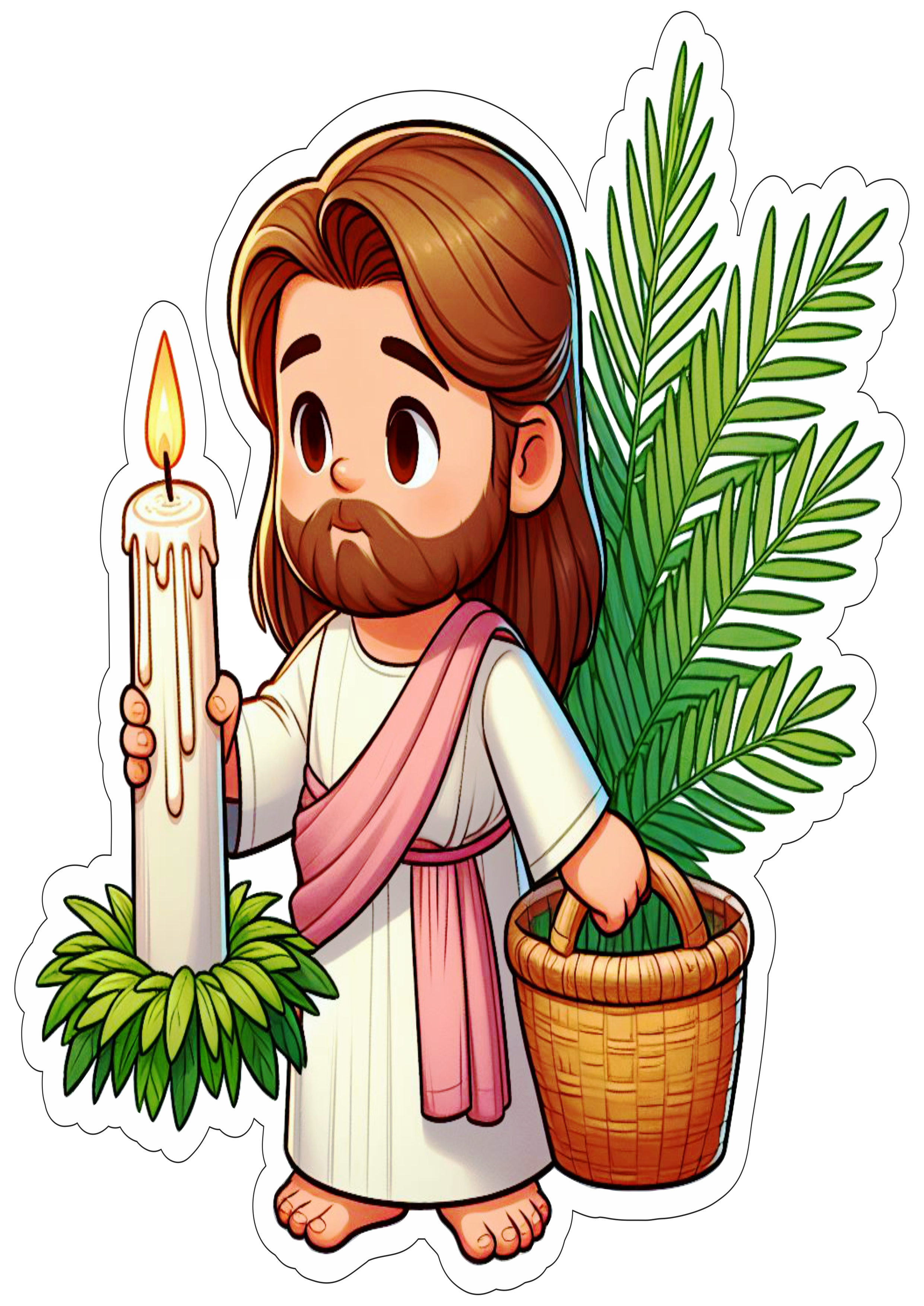 Jesus Cristo semana santa símbolos da páscoa quaresma vela ramos desenho artes gráficas vetor png