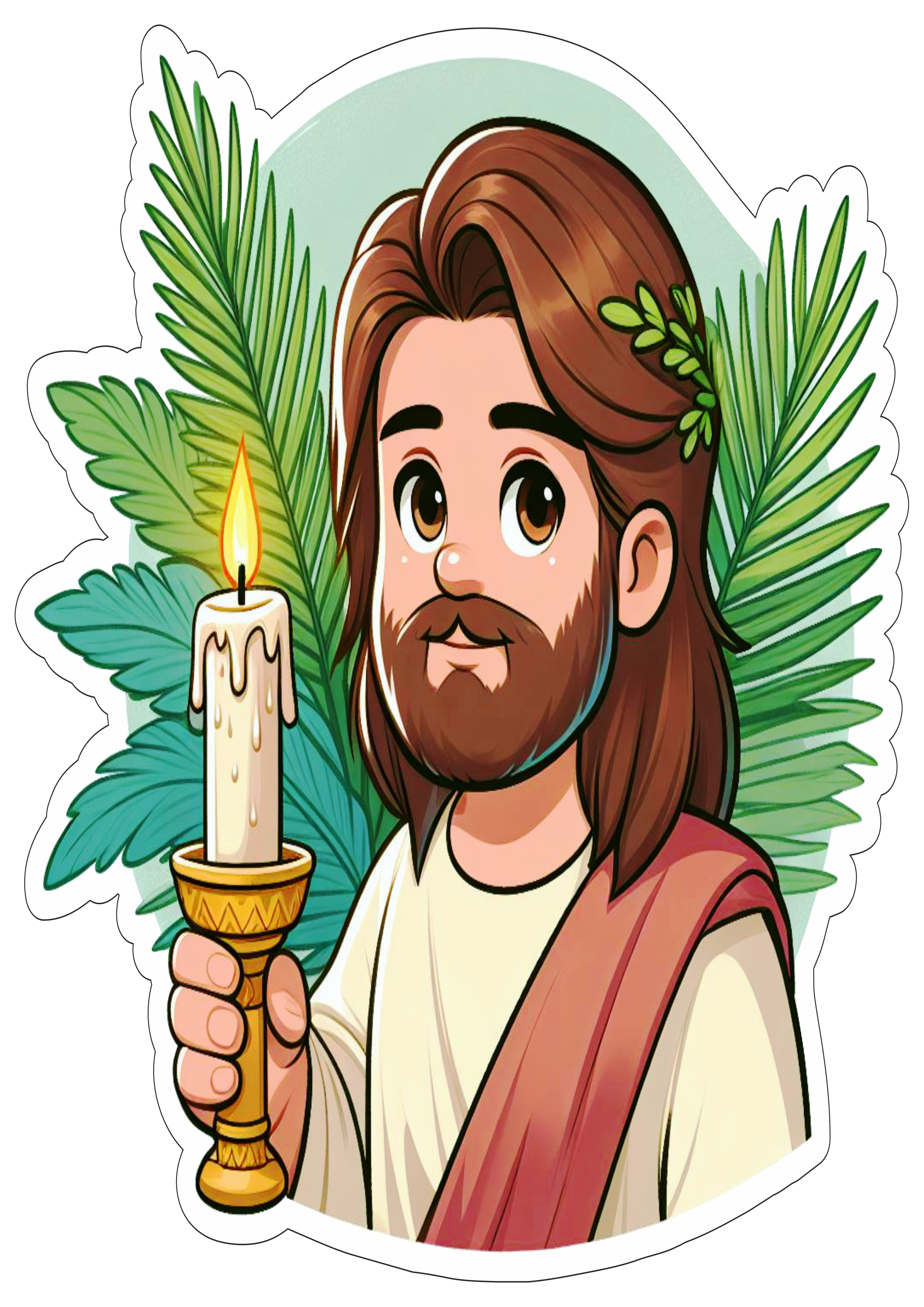 Jesus Cristo semana santa símbolos da páscoa quaresma vela ramos desenho artes gráficas ilustração png