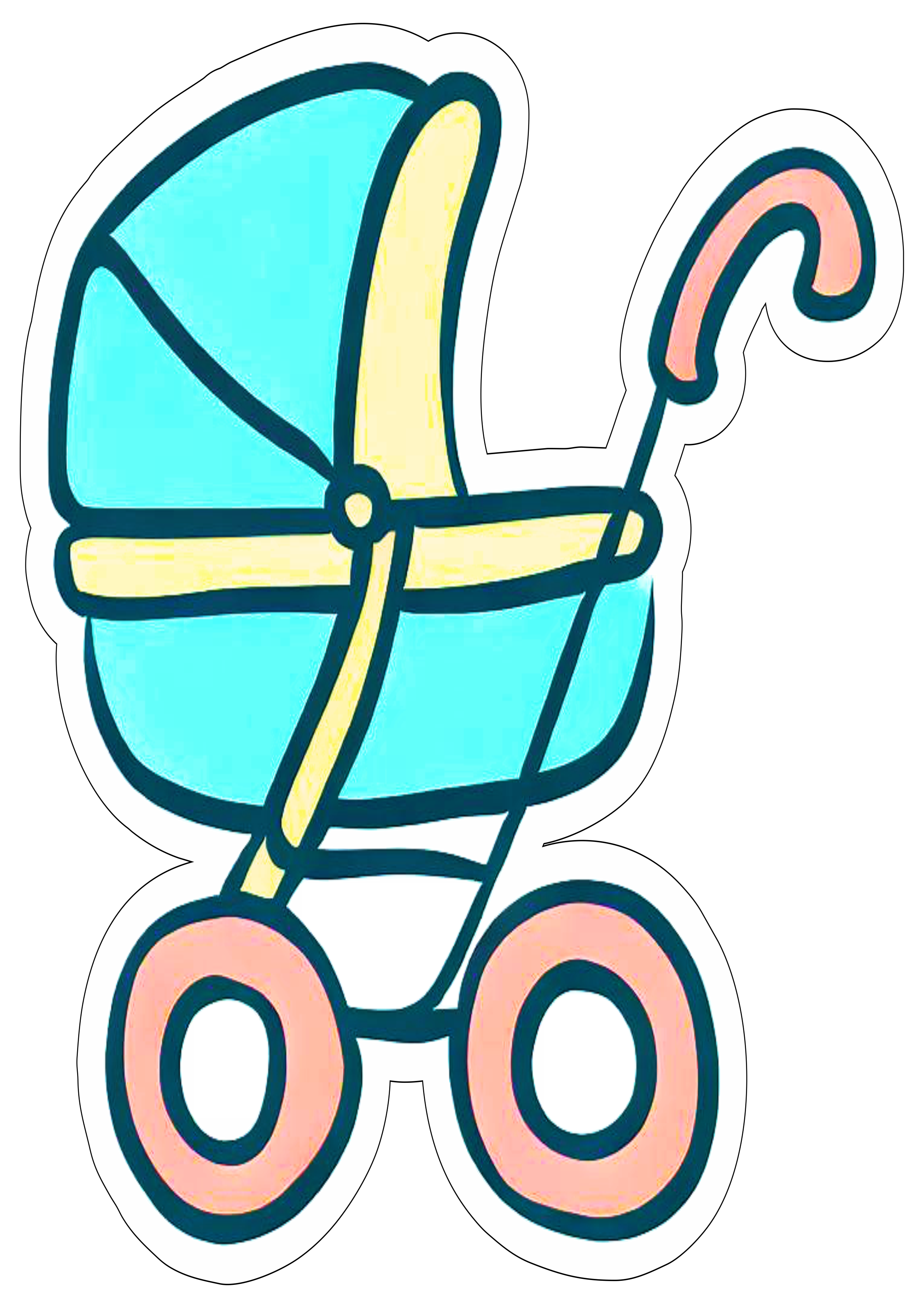 Carrinho de bebê azul desenho infantil png