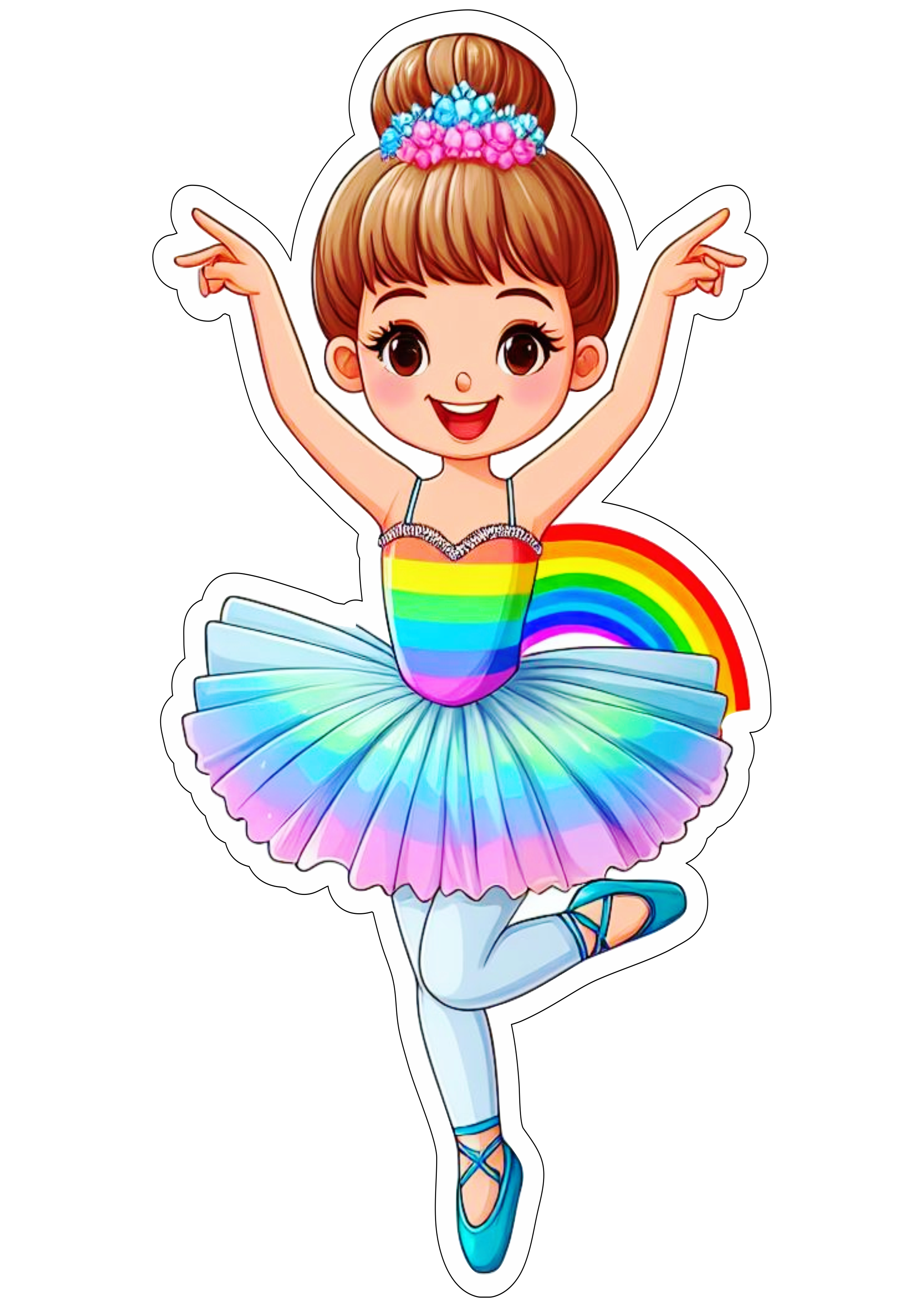 Bailarina colorida arco-íris png