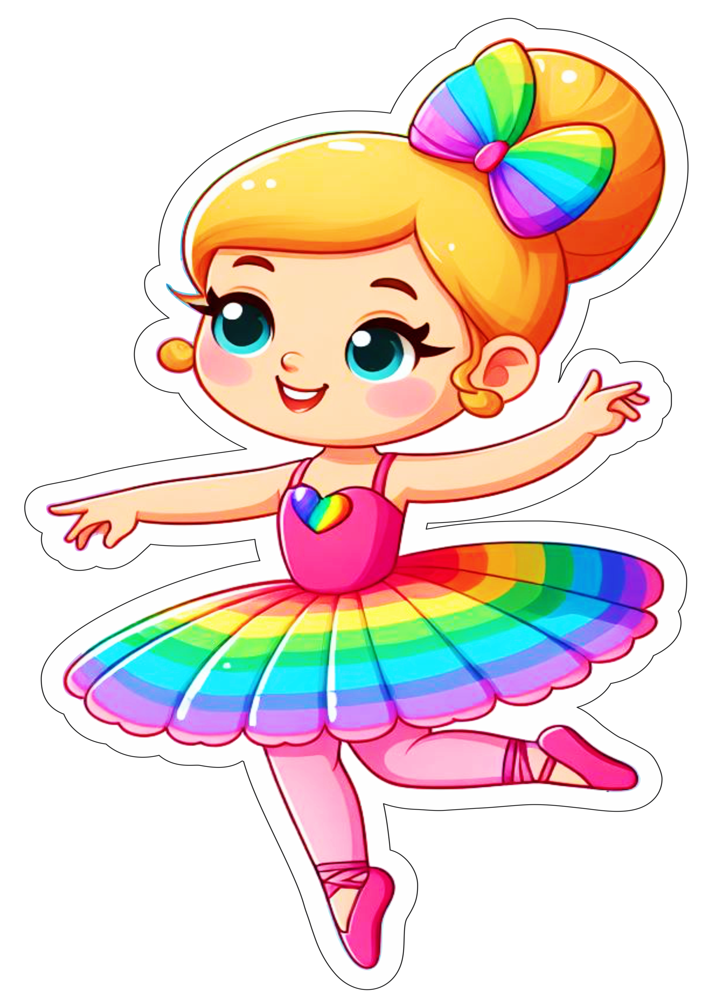 Bailarina colorida arco-íris clipart png