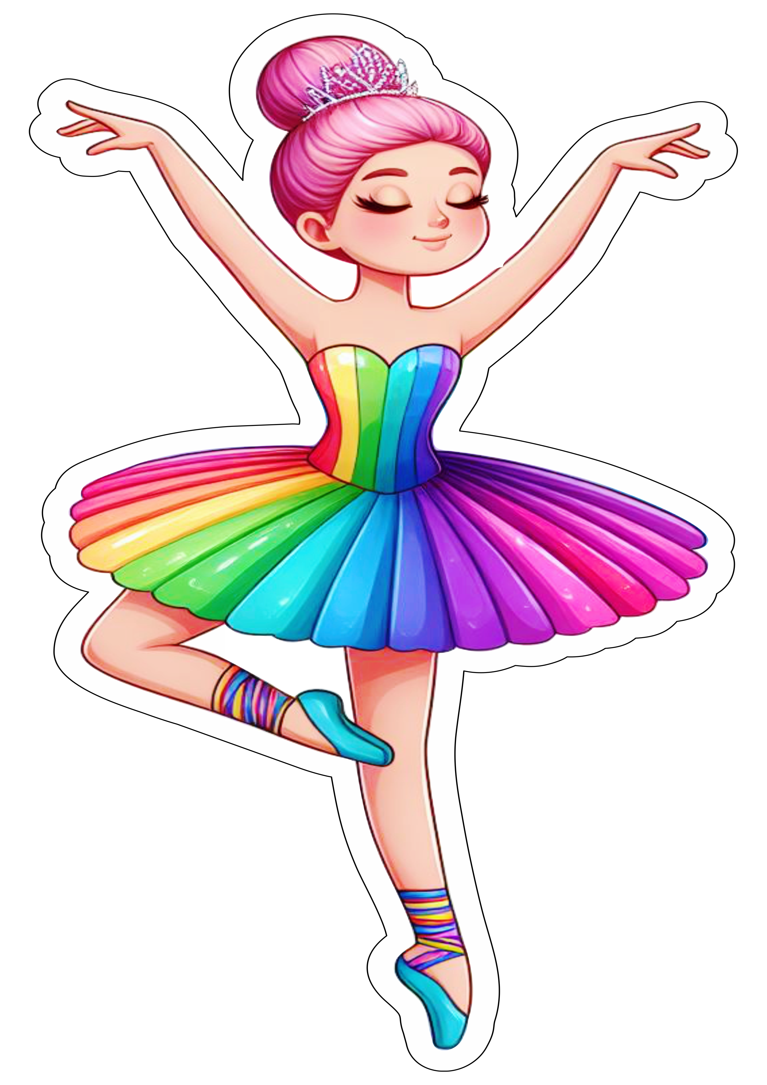 Bailarina colorida arco-íris vetor png
