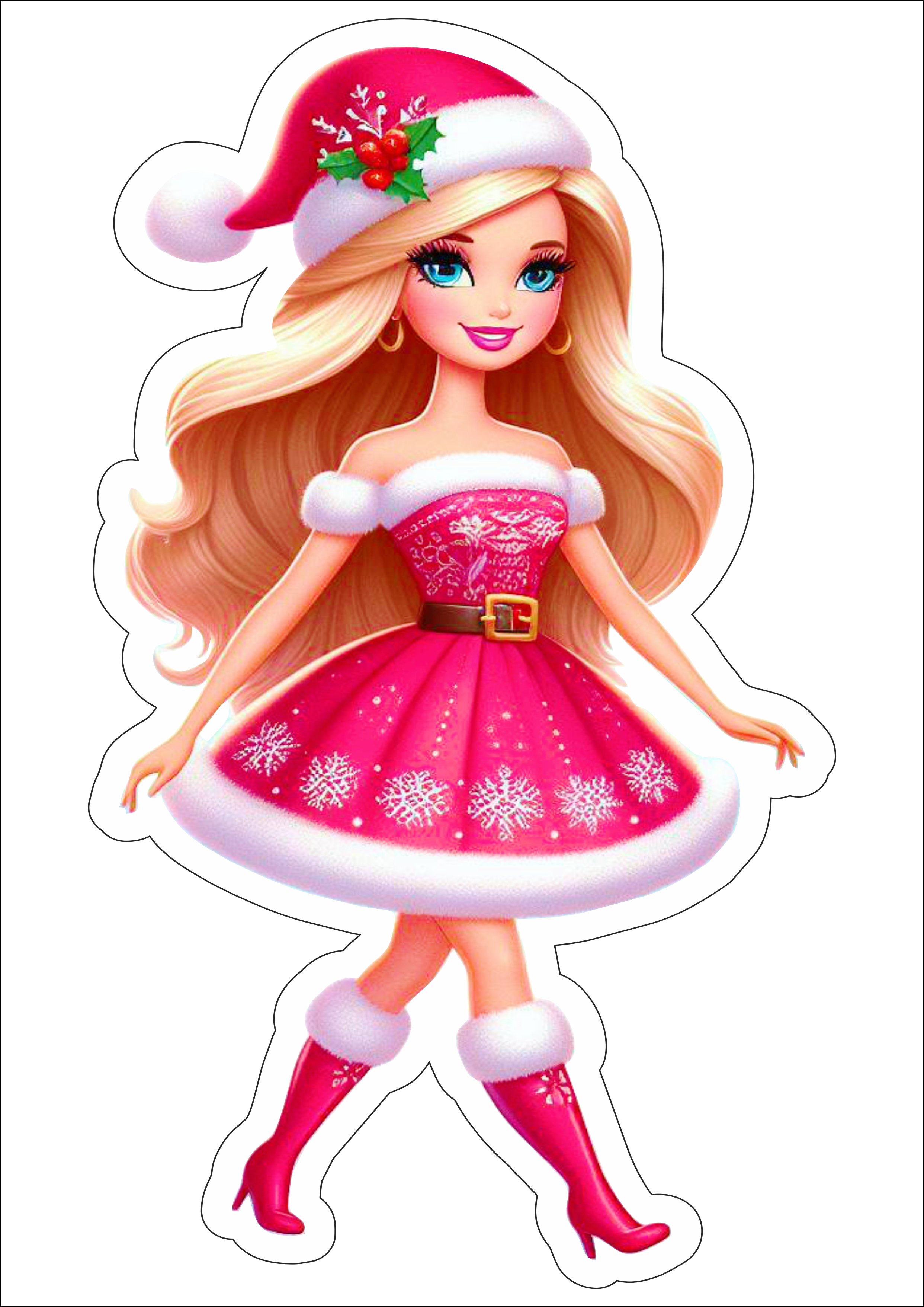 Feliz Natal Boneca Barbie png fundo transparente