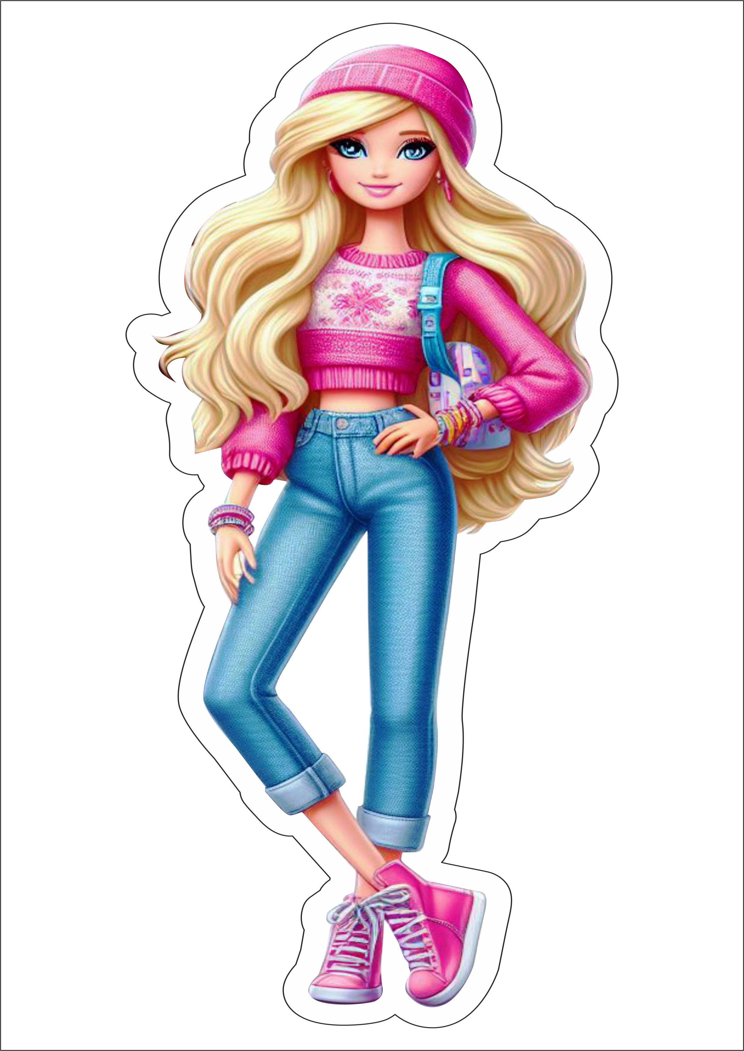 Barbie modelo fashion png ilustração