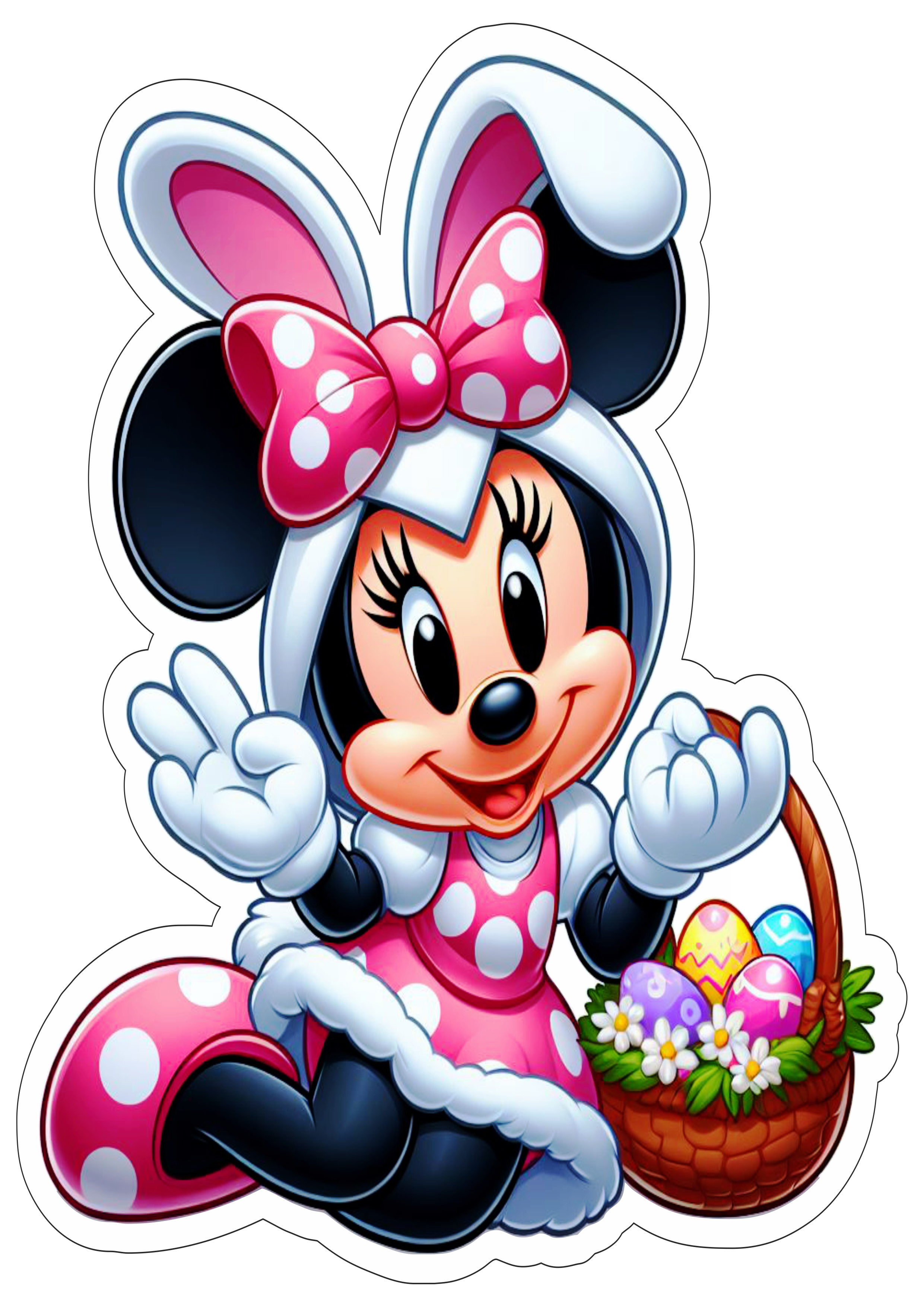 Minnie rosa decoração de páscoa personagem infantil Disney vetor png