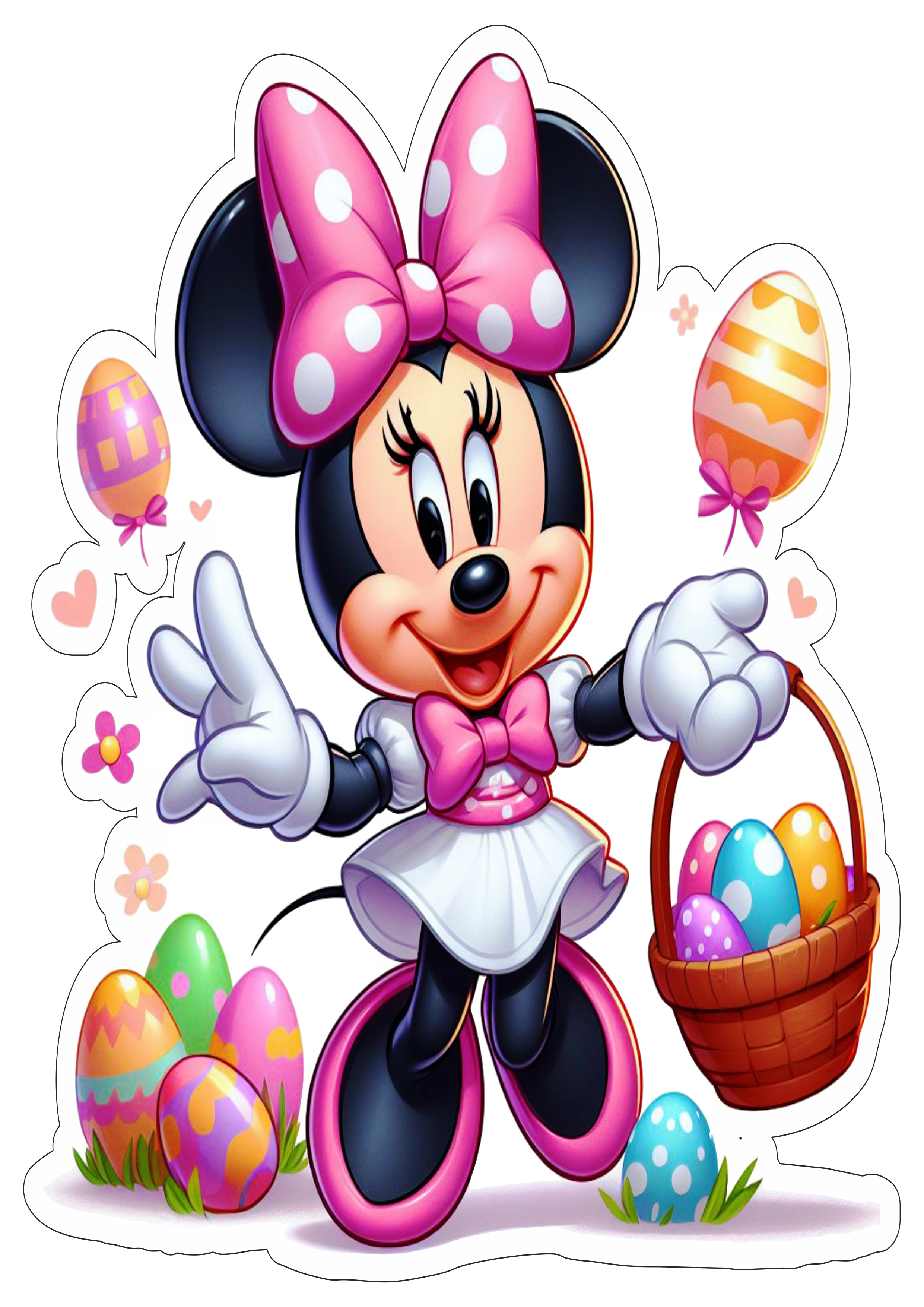 Minnie rosa fundo transparente páscoa ovos de chocolate desenho infantil png