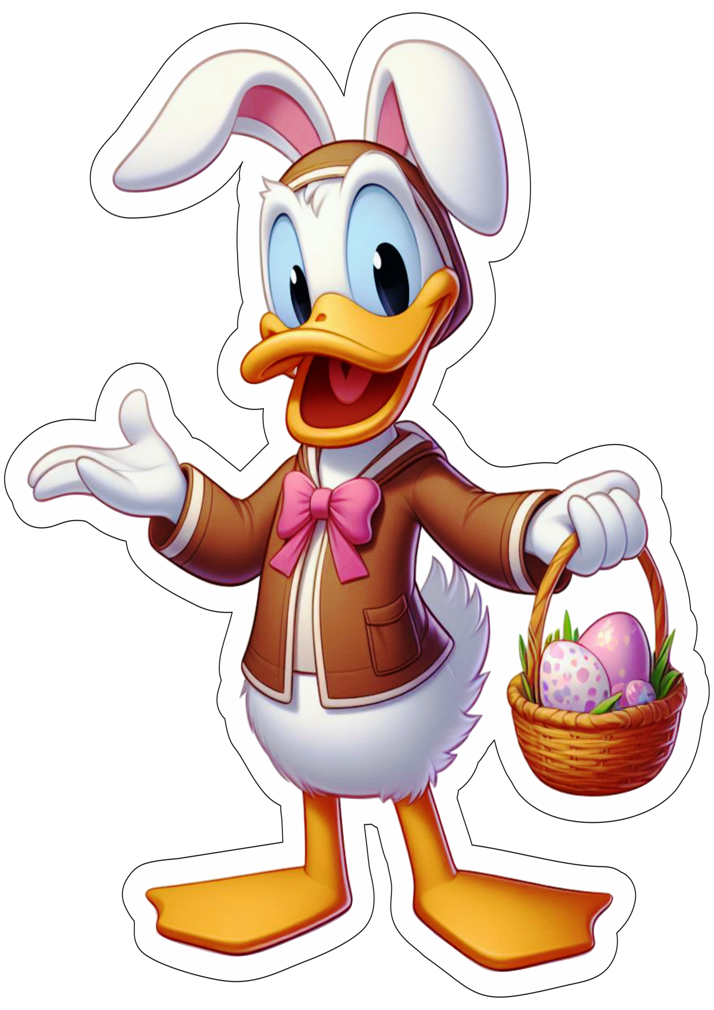 Pato Donald turma do Mickey Mouse ovos de páscoa desenho infantil clipart vetor ilustração png