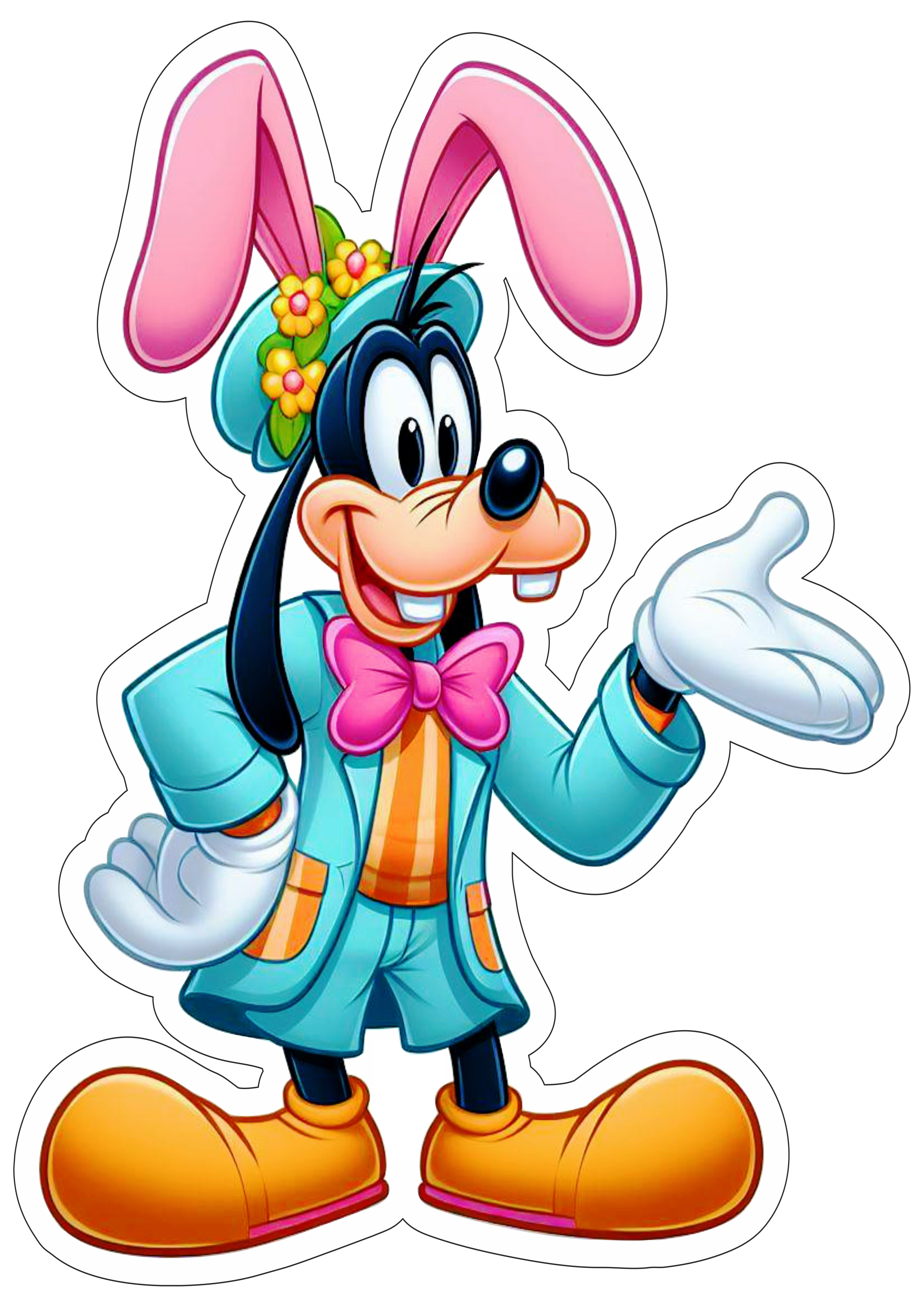 Turma do Mickey Mouse Pateta ovos de páscoa desenho infantil colorido clipart png