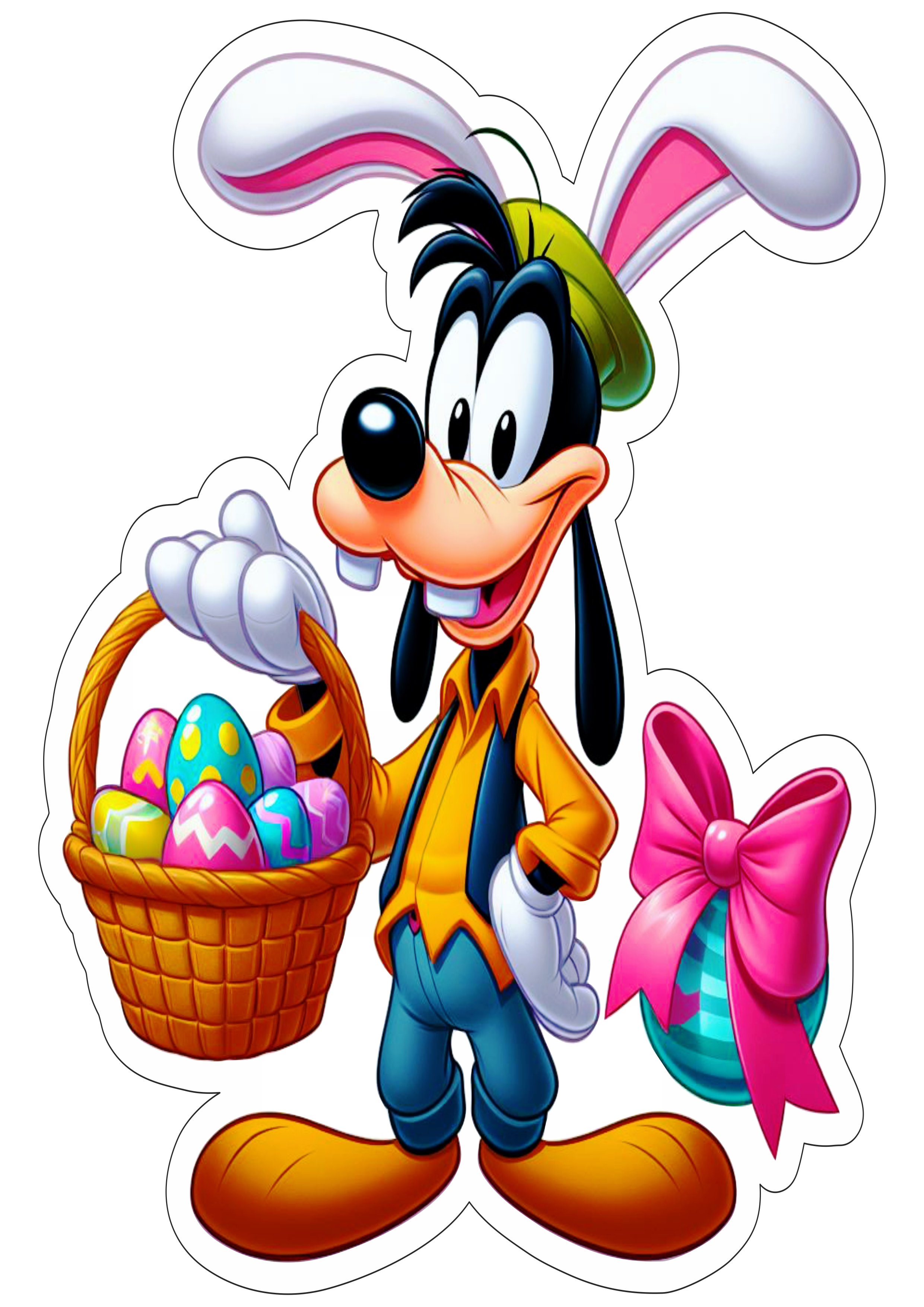 Turma do Mickey Mouse Pateta ovos de páscoa desenho infantil colorido ilustração png
