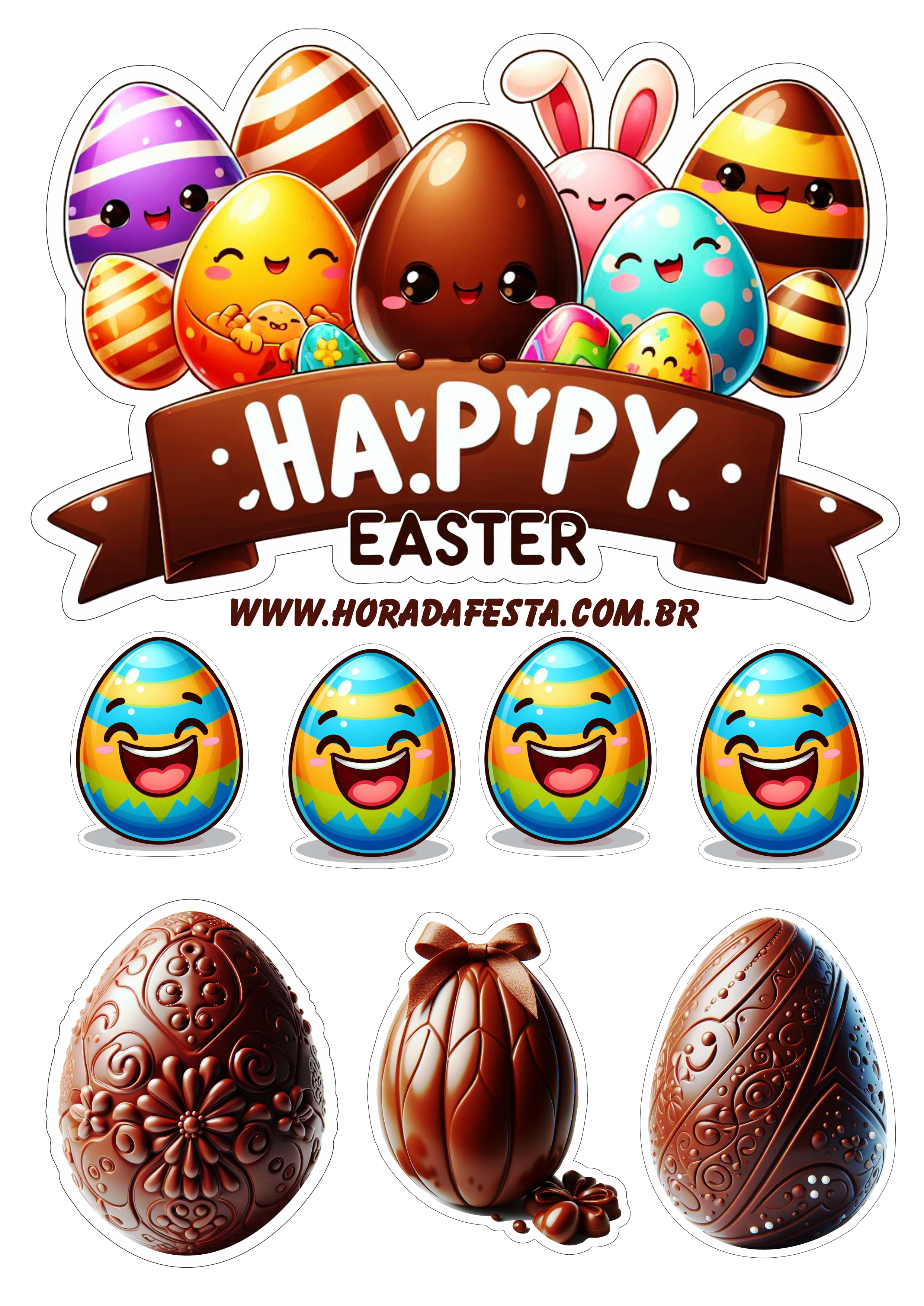 Happy easter decoration for children’s party free png