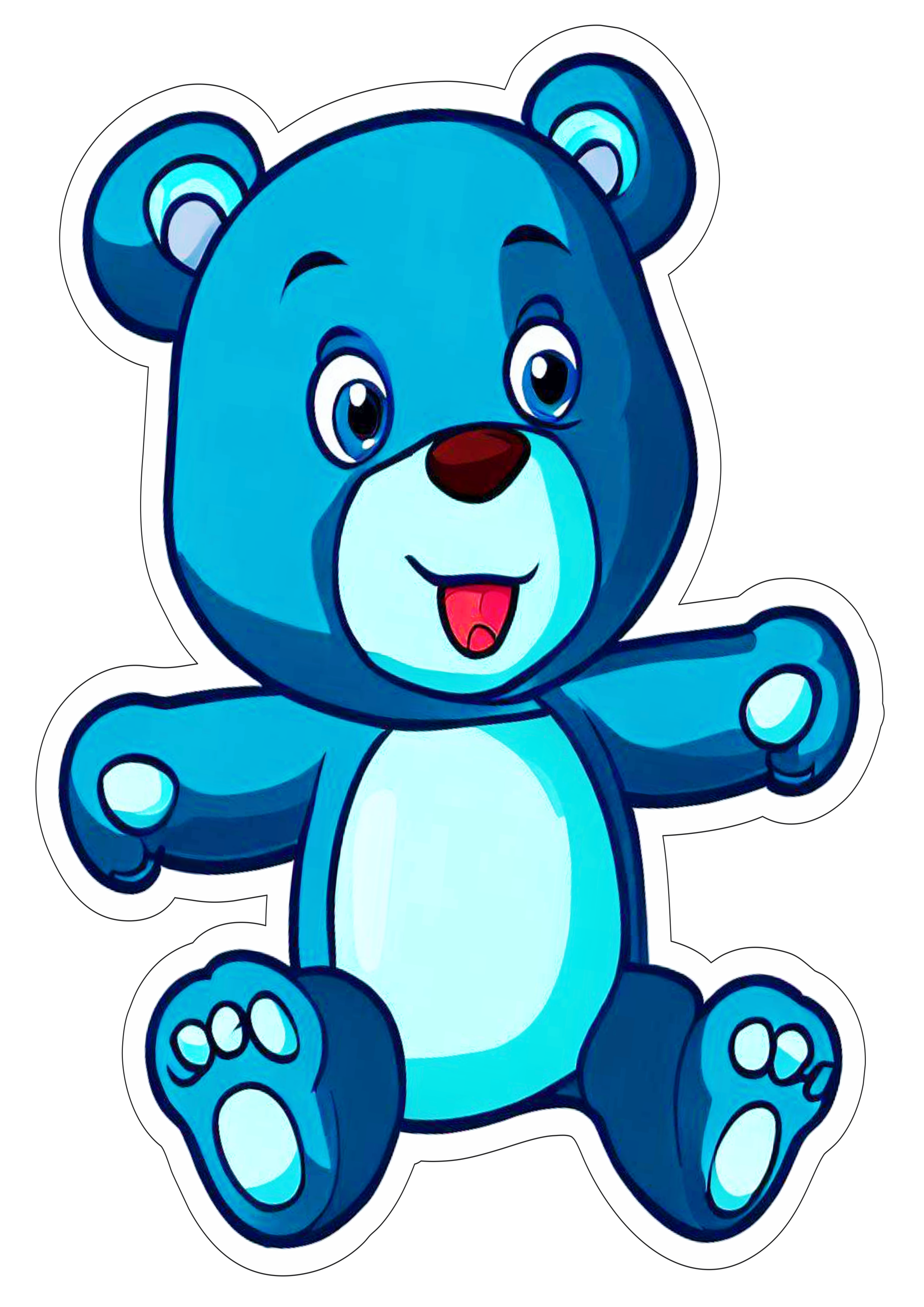 Ursinho de pelúcia azul png desenho infantil fundo transparente