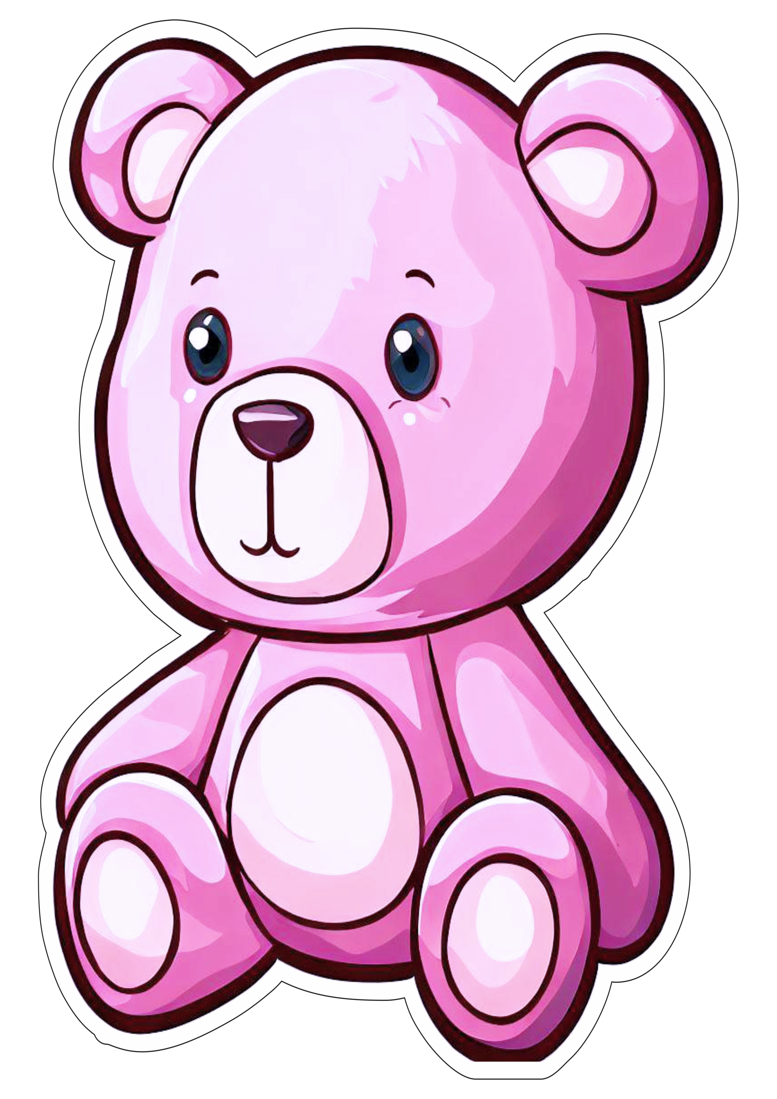 Ursinho de pelúcia rosa ilustração png fundo transparente