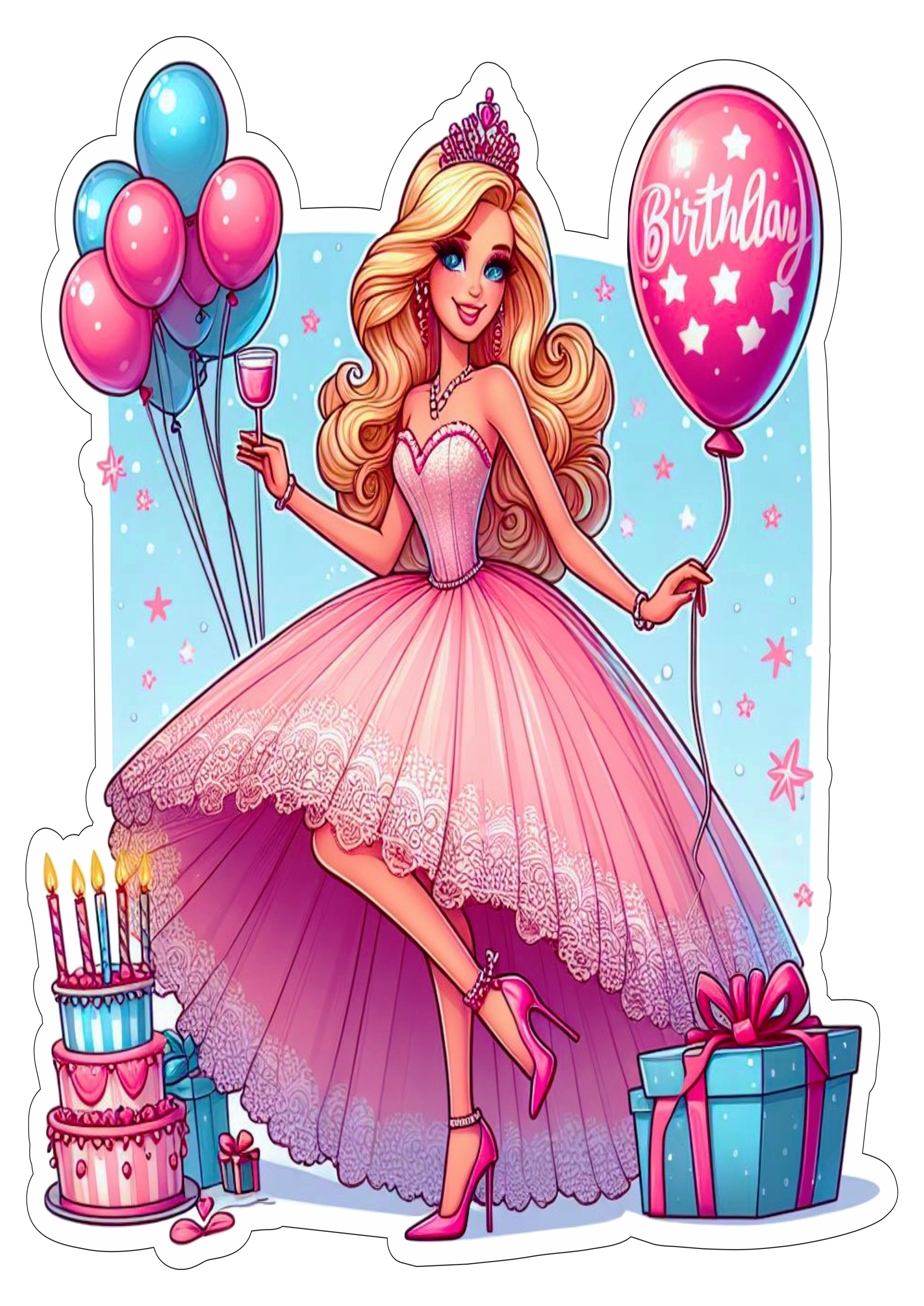 Barbie princesa aniversário png