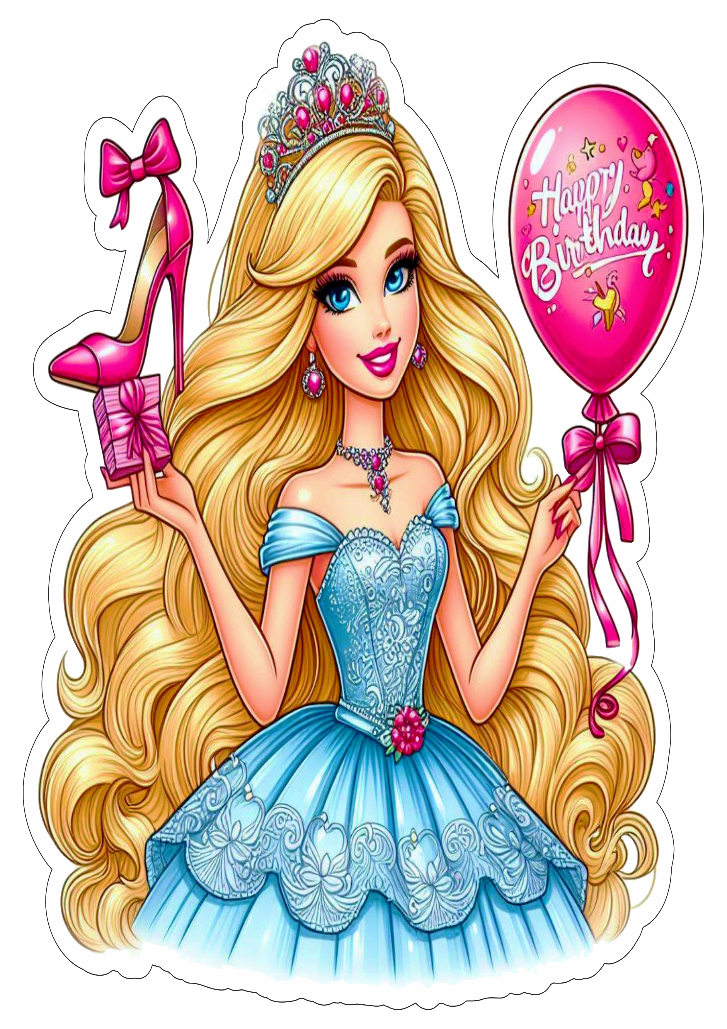 Barbie princesa aniversário infantil happy birthday png