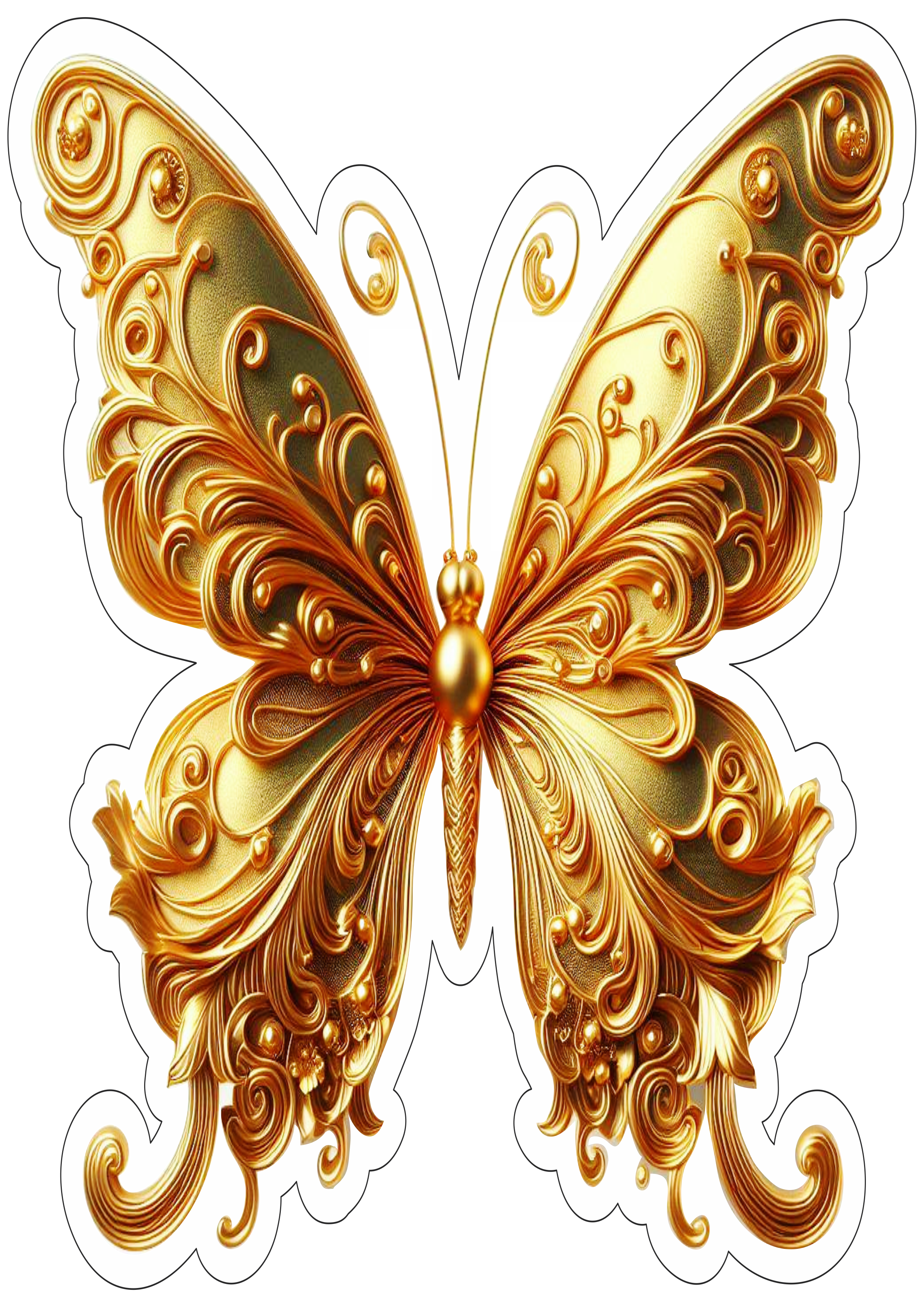 Fundo transparente borboleta dourada png
