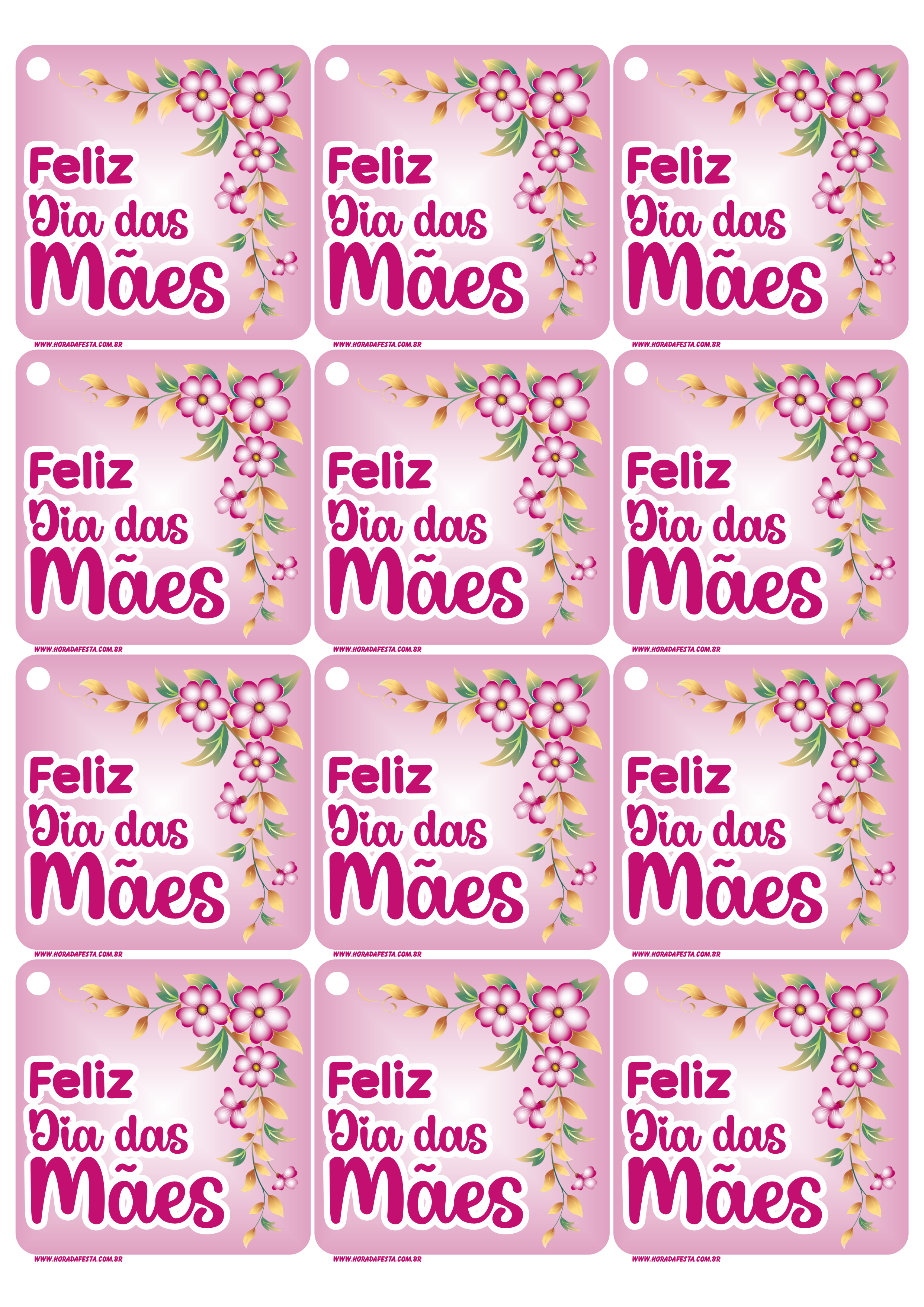 Feliz dia das mães tag rosa pra imprimir grátis 12 imagens png