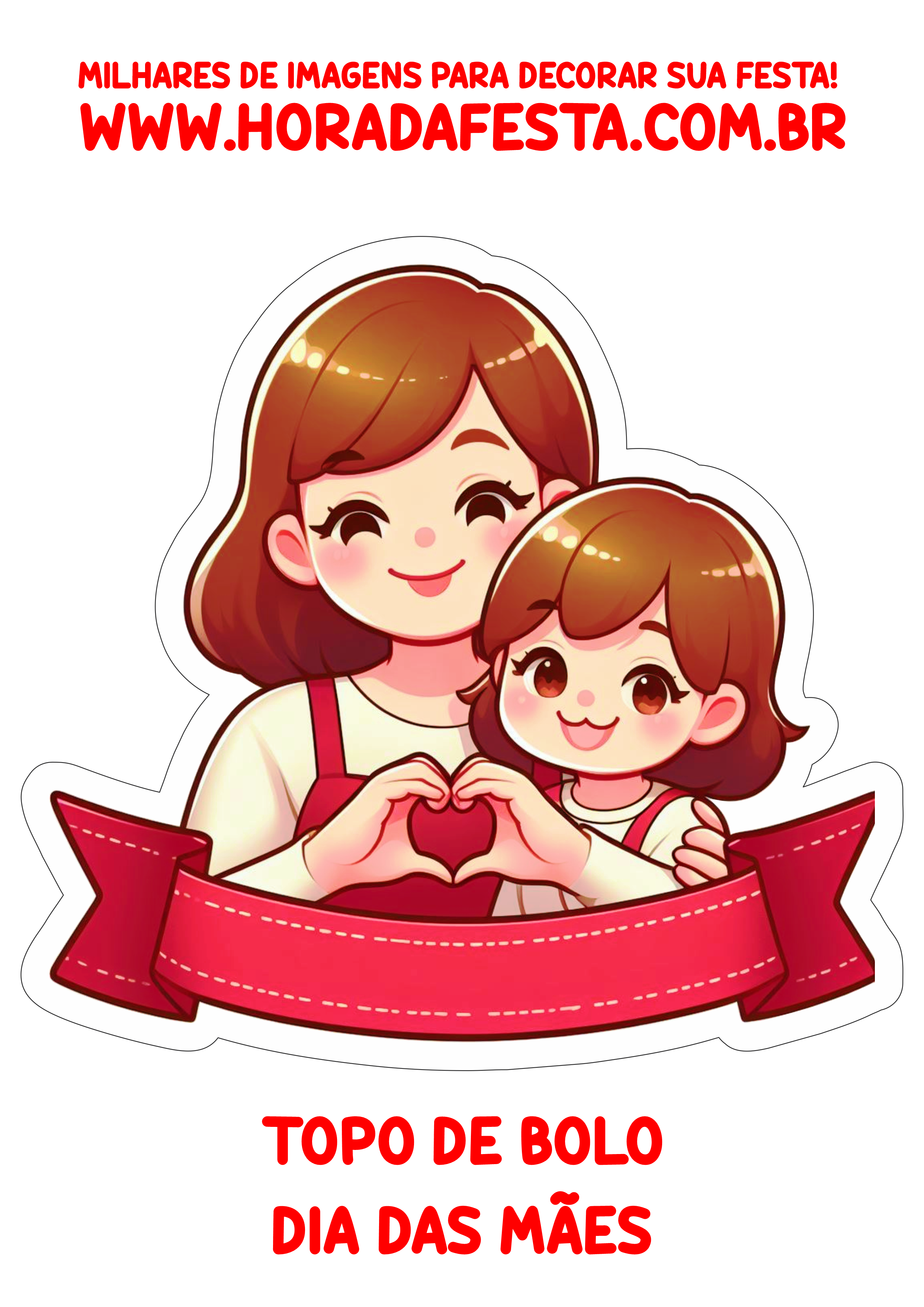 Topo de bolo para imprimir decoração dia das mães faixa happy mother’s day design download free artes gráficas png