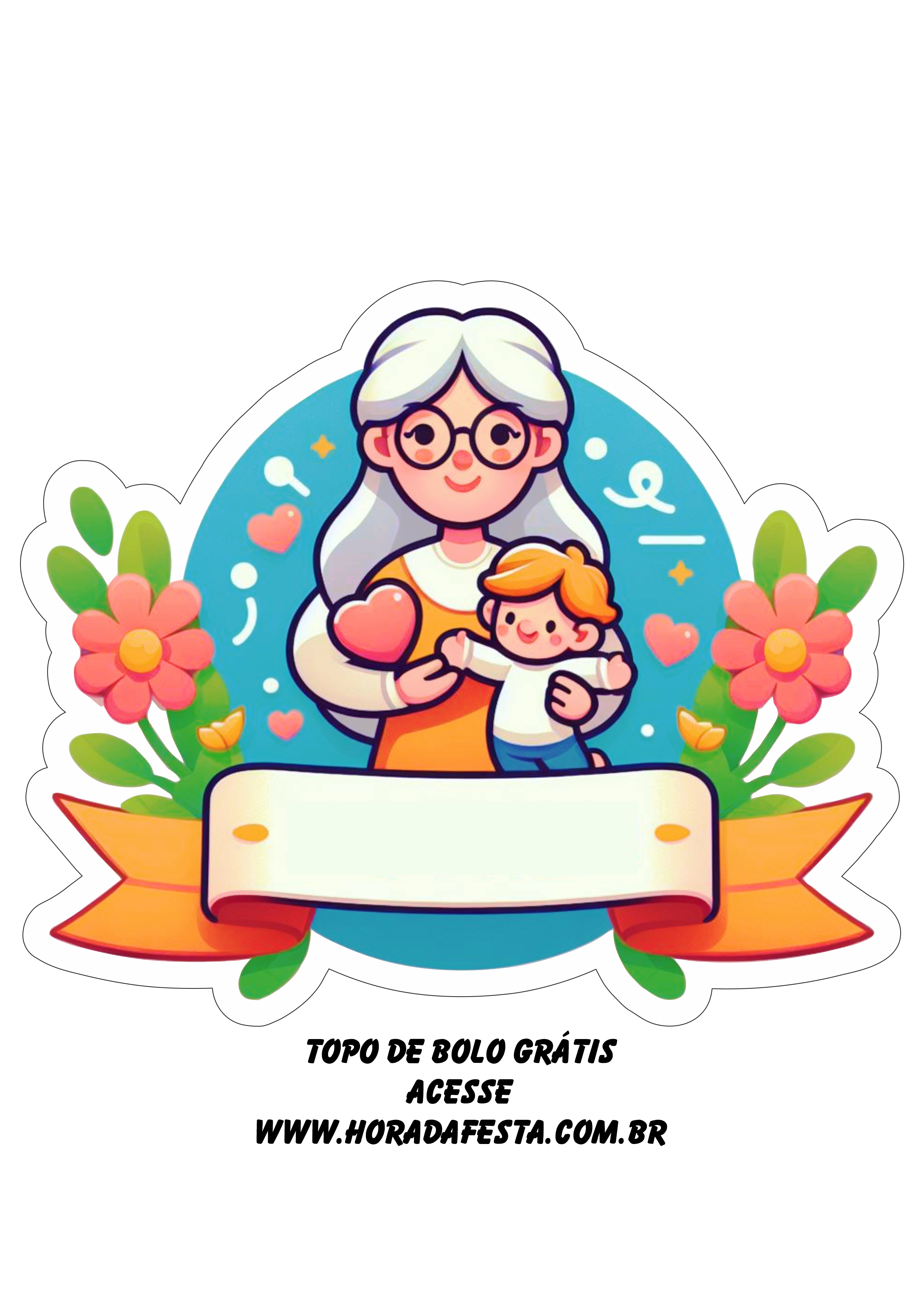 Topo de bolo para imprimir dia das mães decoração png