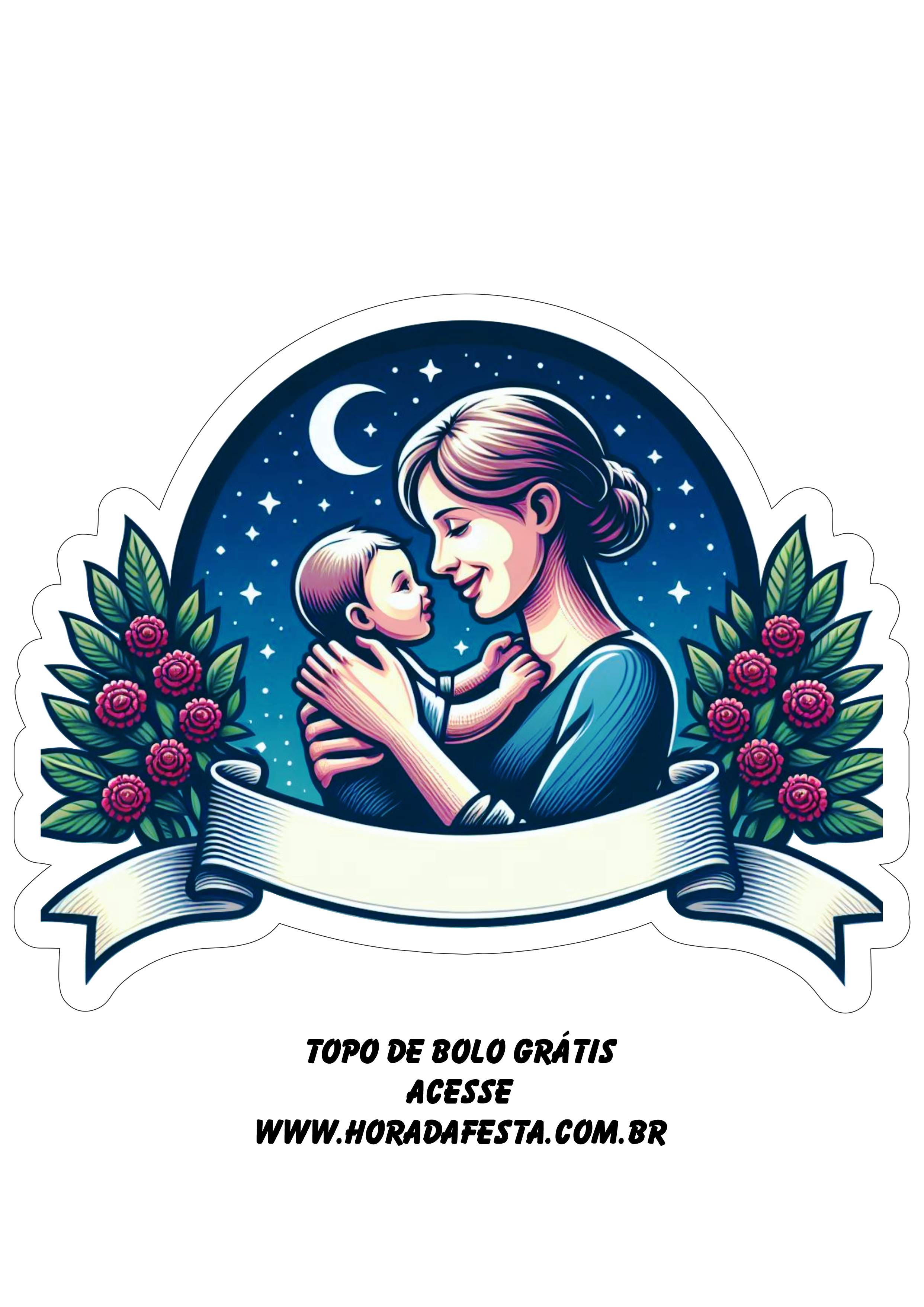 Topo de bolo para imprimir dia das mães decoração artes gráficas free png