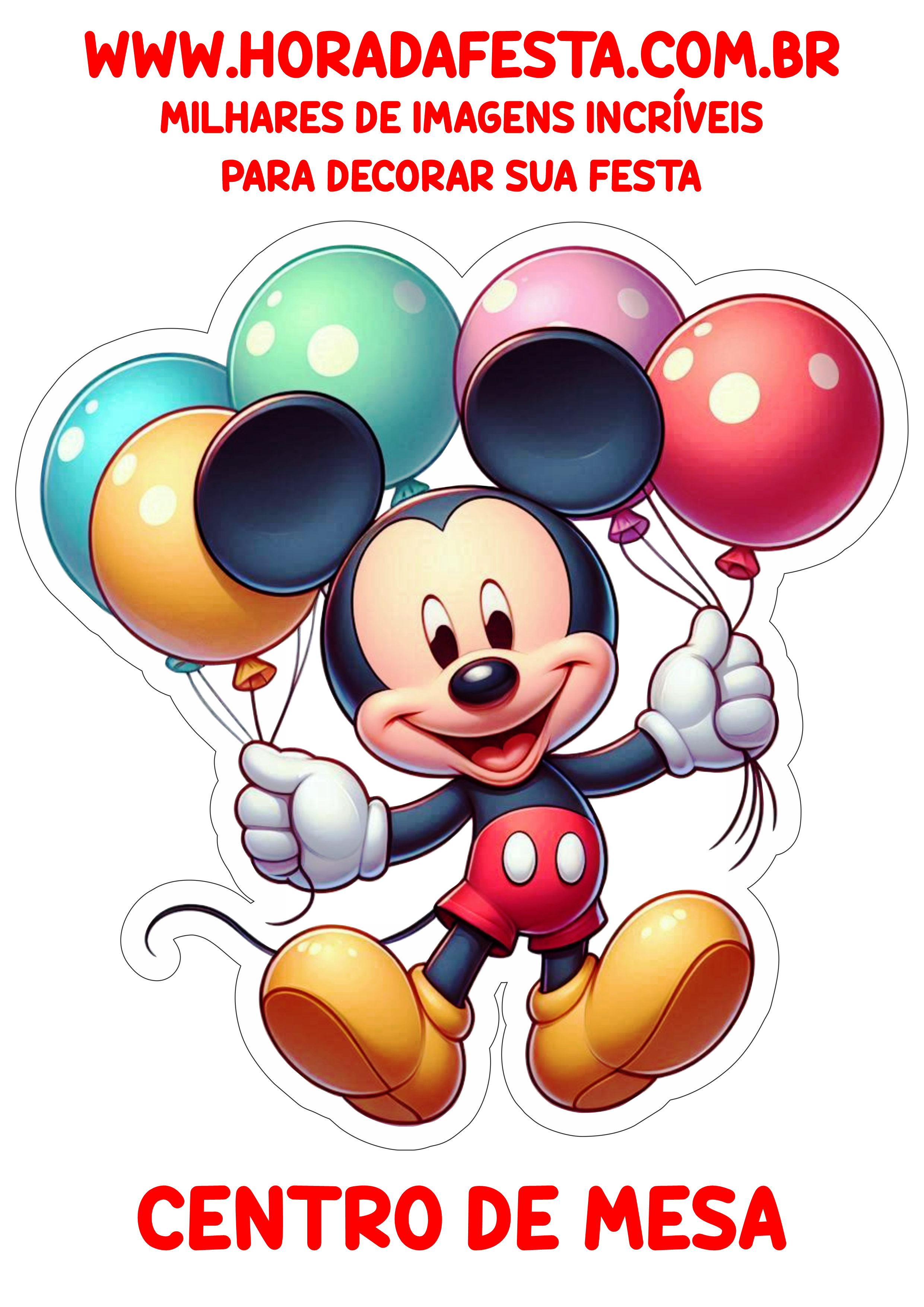 Decoração de aniversário Mickey Mouse png